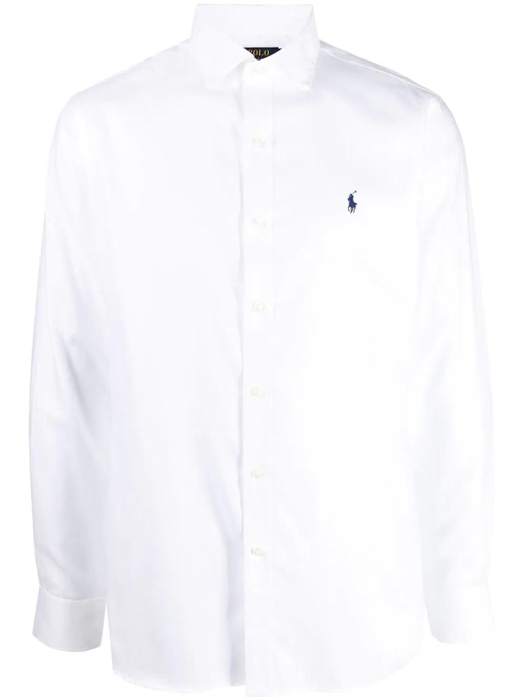 POLO RALPH LAUREN Long-sleeved Button-down Shirt With Tailored Fit In White Product Image