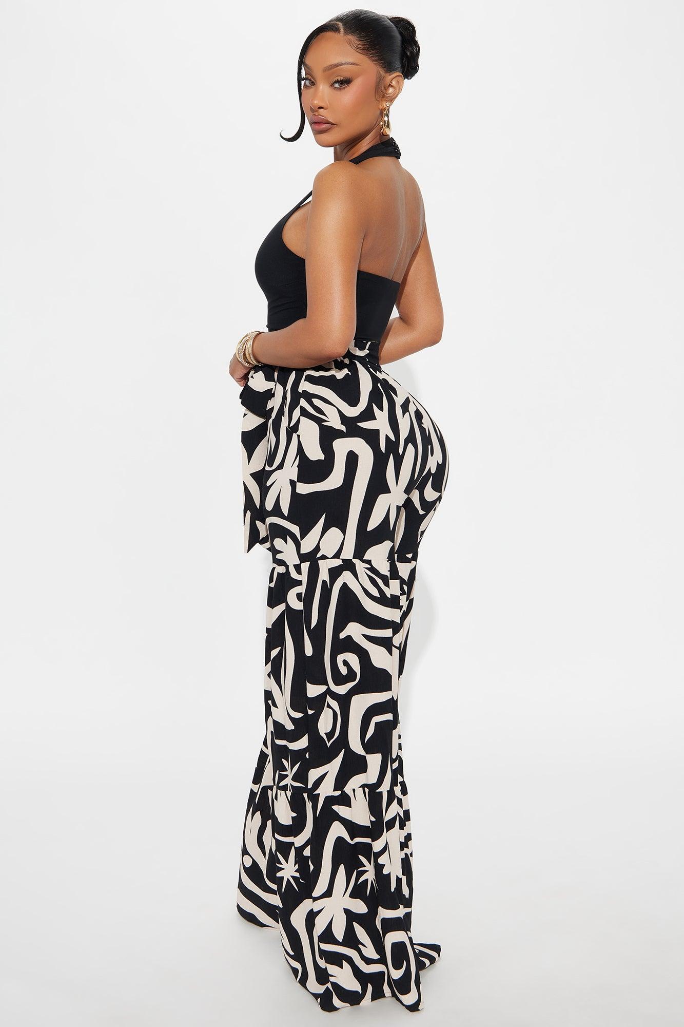 Connection With Nature Abstract Jumpsuit - Black/combo Female Product Image