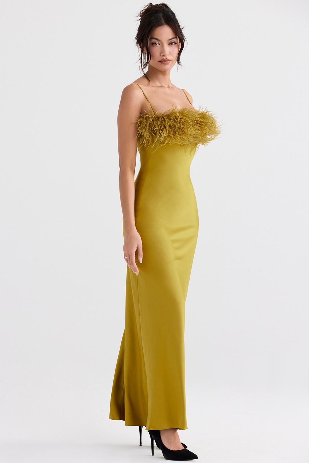 Renee  chartreuse maxi dress Product Image