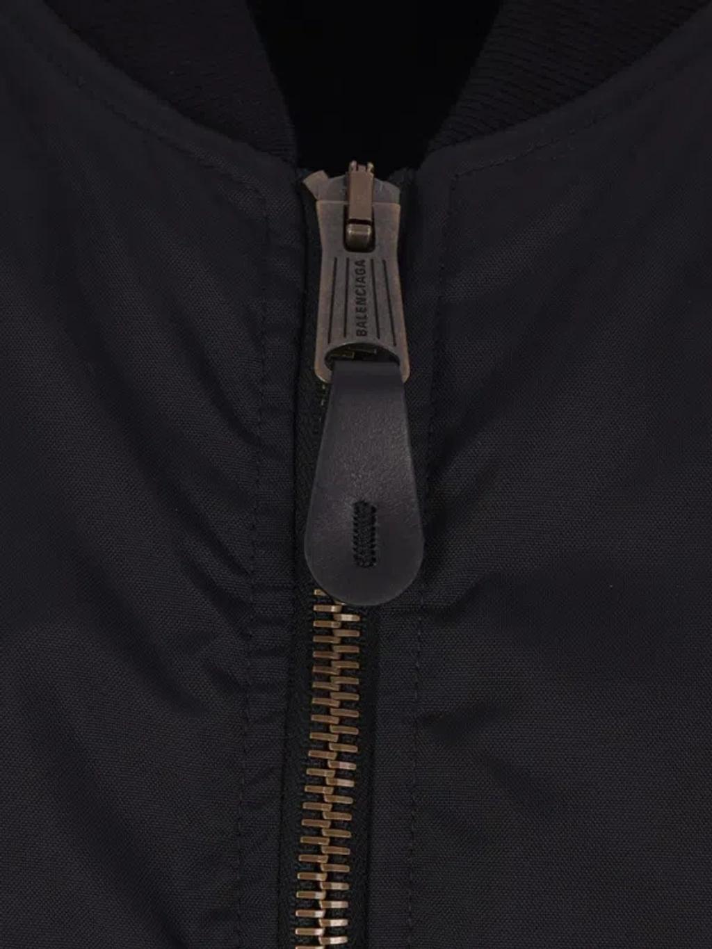 BALENCIAGA Nylon Uniform Merch Large Fit Bomber In Black Product Image
