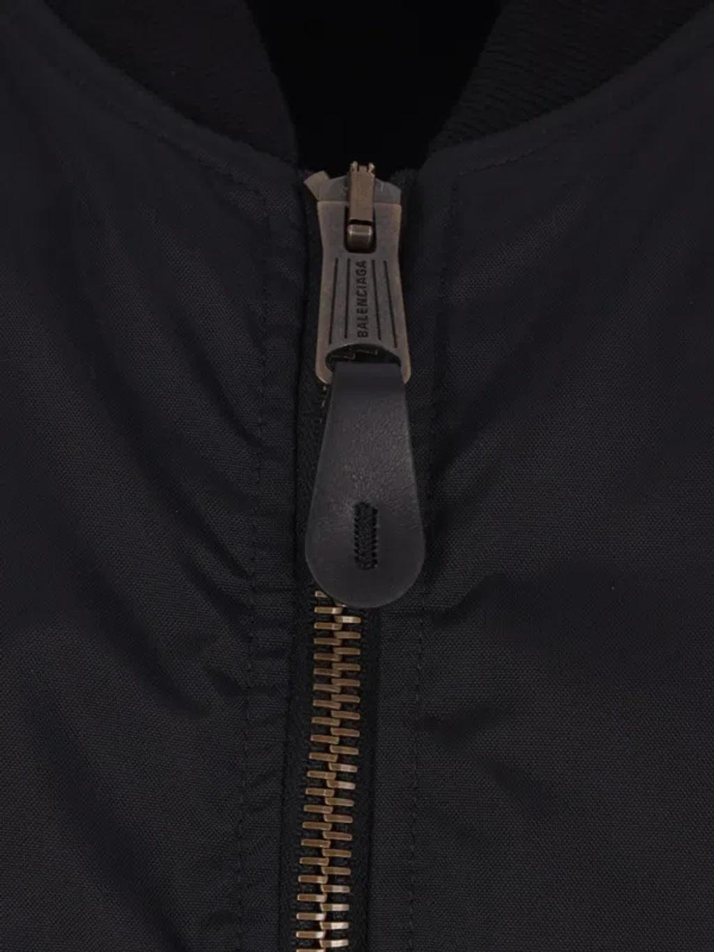 BALENCIAGA Nylon Uniform Merch Large Fit Bomber In Black Product Image