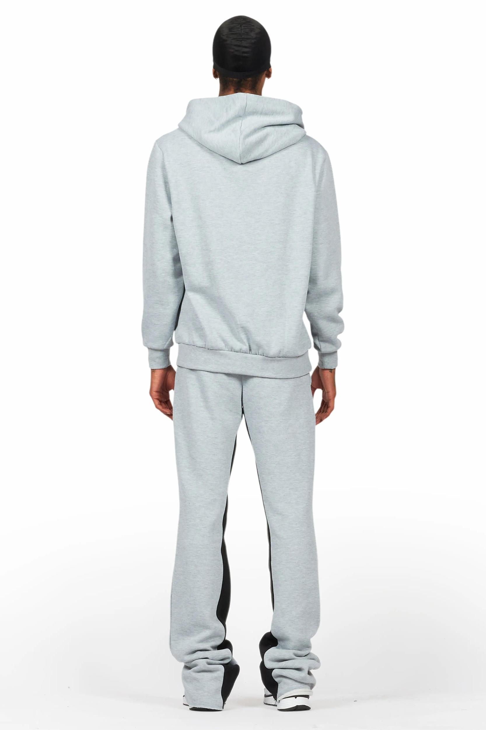 Basic Heather Grey Hoodie/Baggy Track Pant Set Male Product Image