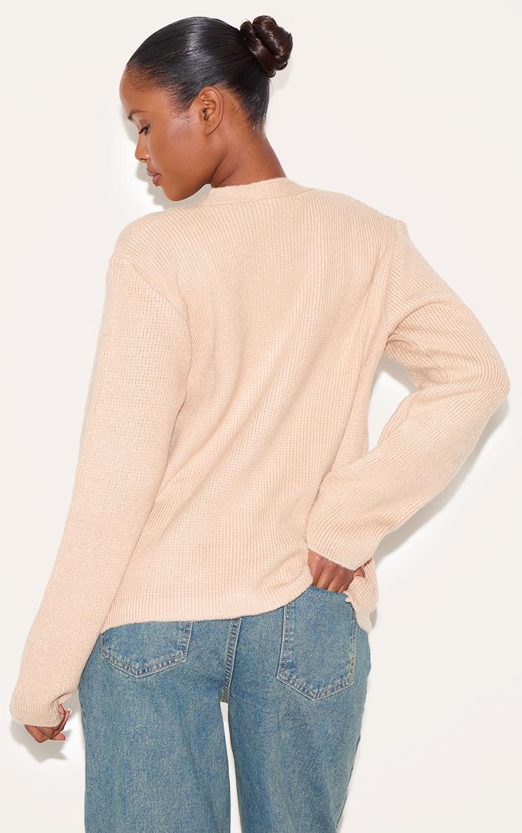 Oatmeal Chunky Knit Longline Cardigan Product Image