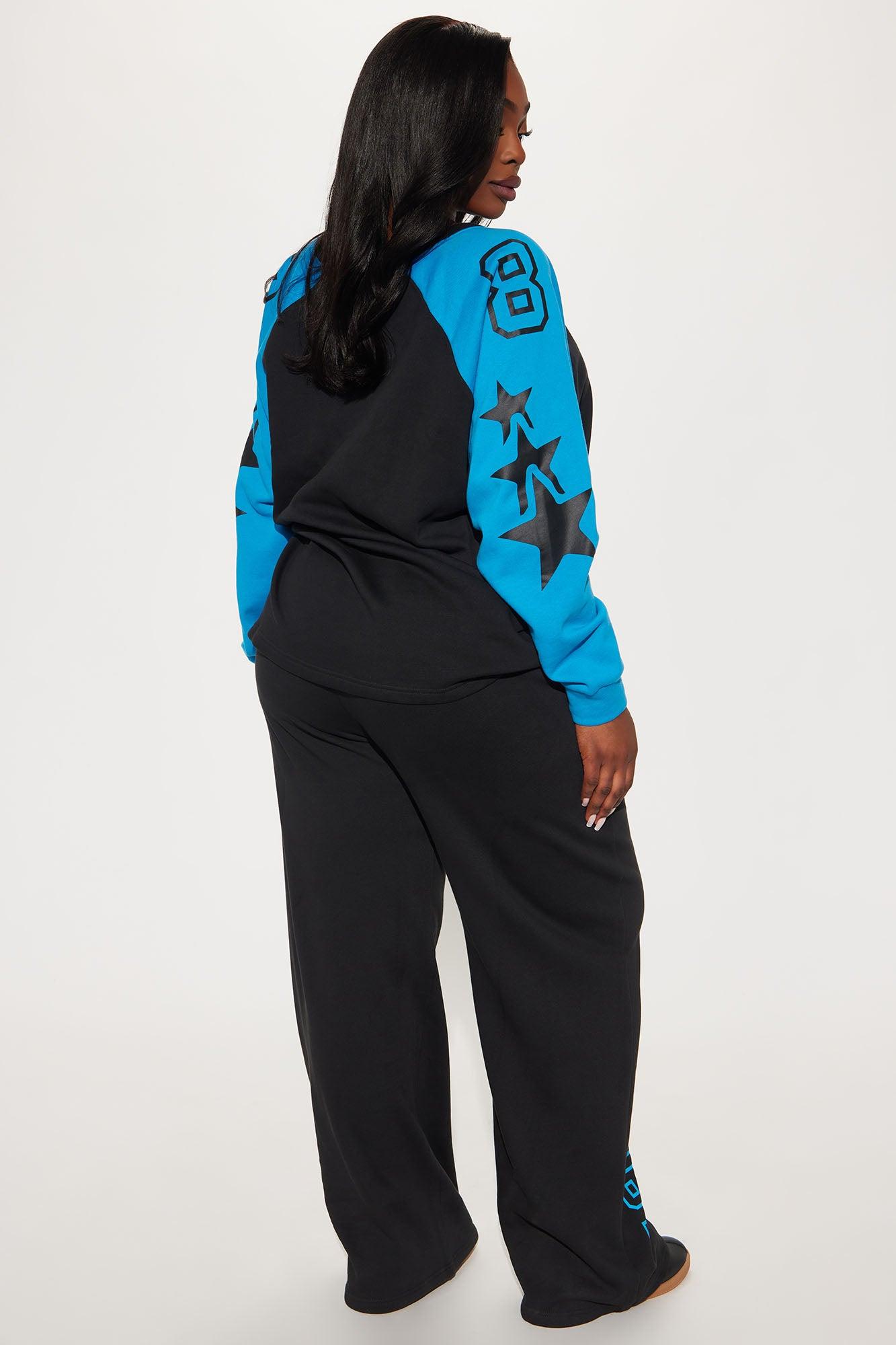 Tokyo Jersey Sweatsuit Set - Black/Blue Product Image