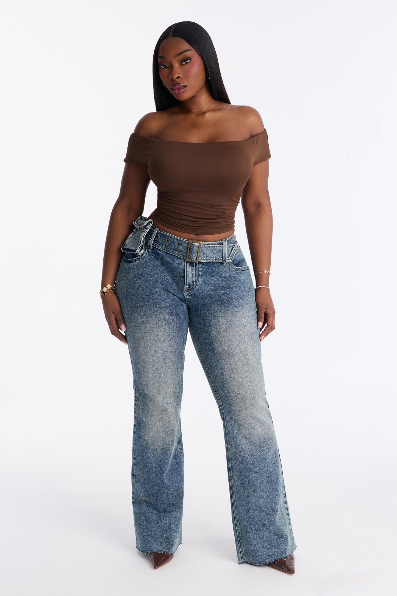 Moment Of Glory Low Rise Flare Jeans - Vintage Wash Female Product Image