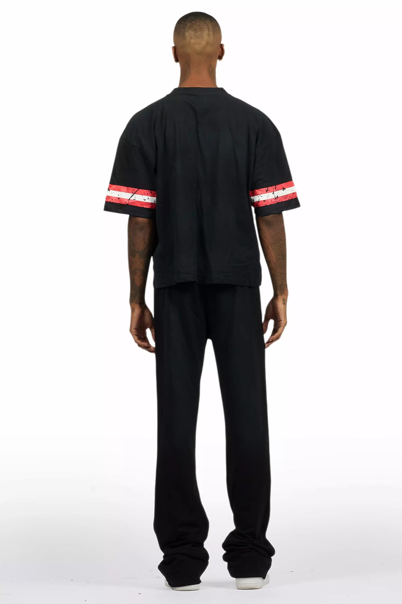 Garo Black T-Shirt/Baggy Stacked Track Set Male Product Image