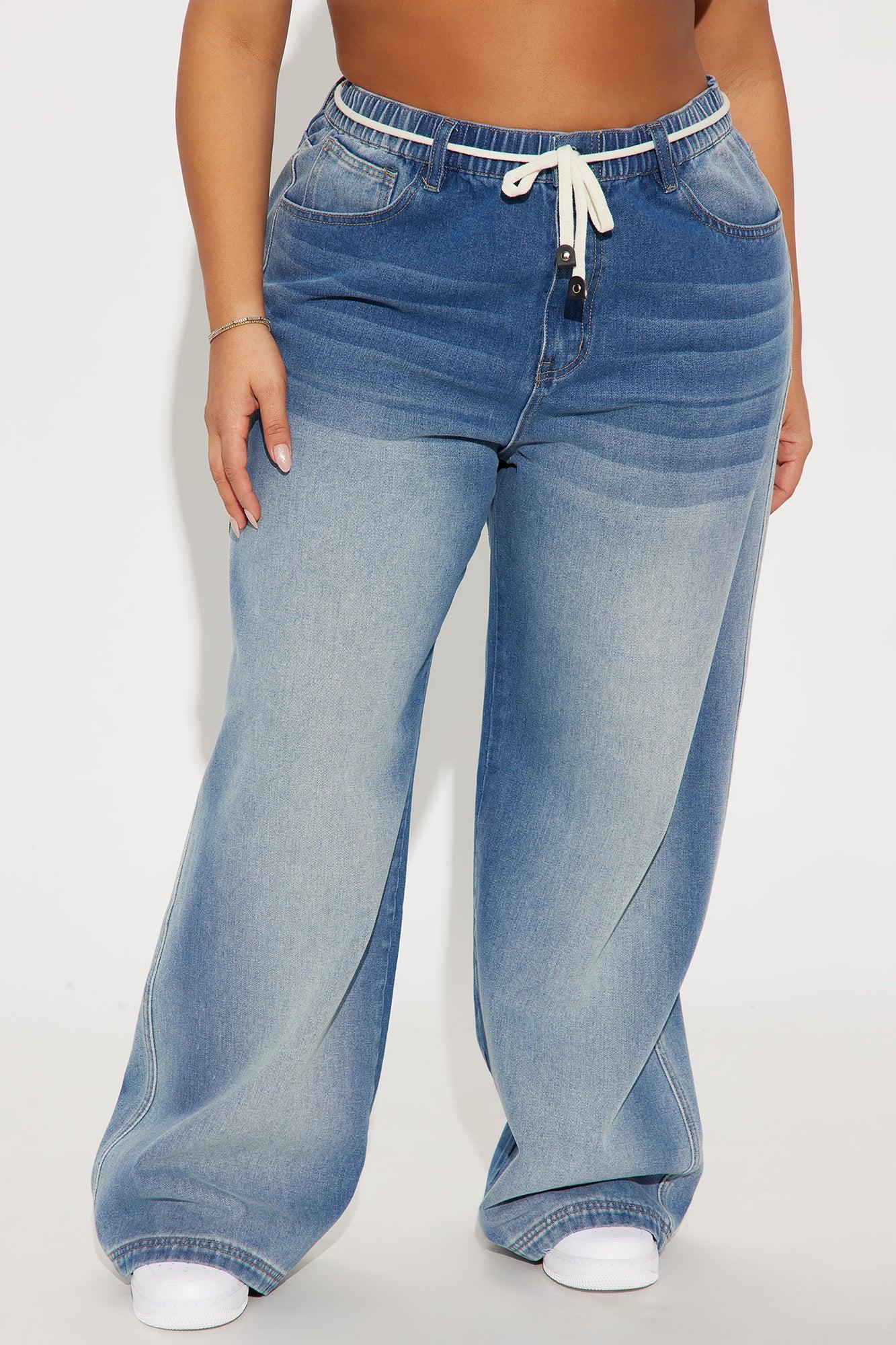 Maeve Tie Waist Wide Leg Jeans - Medium Wash Product Image