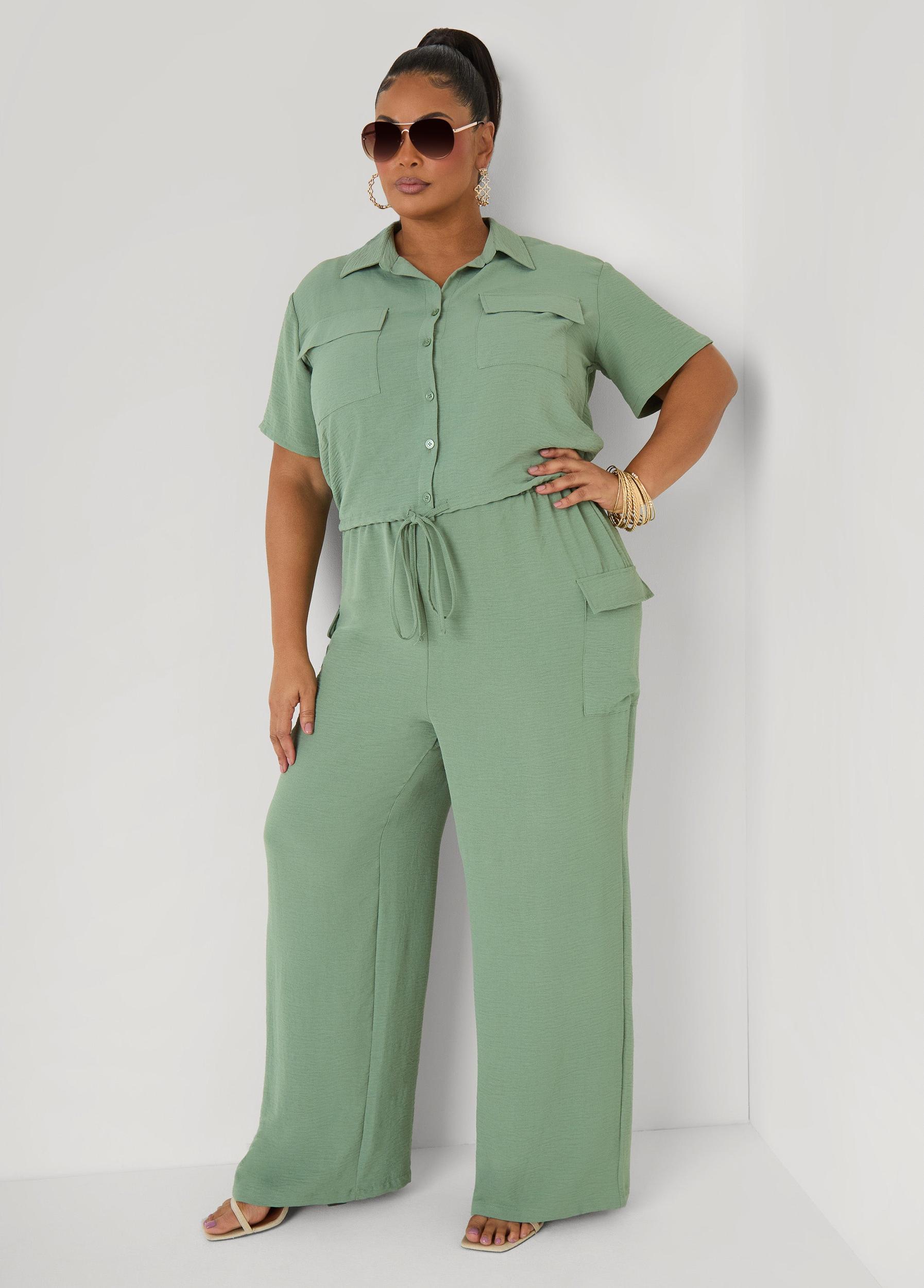 Drawstring Cropped Shirt Product Image