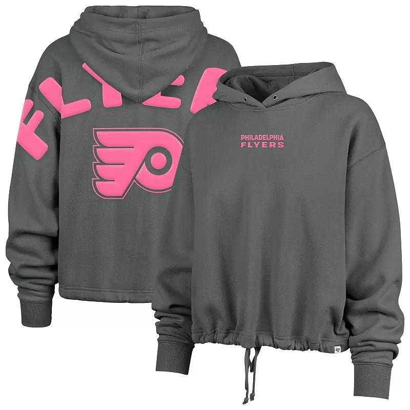 Women's '47 Gray Philadelphia Flyers Bright Side Venice Cropped Pullover Hoodie, Size: Large, Fly Grey Product Image