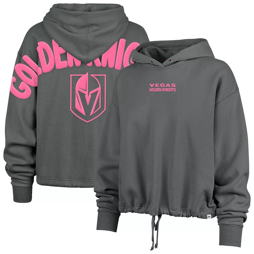Women's '47 Gray Vegas Golden Knights Bright Side Venice Cropped Pullover Hoodie, Size: Medium, Lvk Grey Product Image