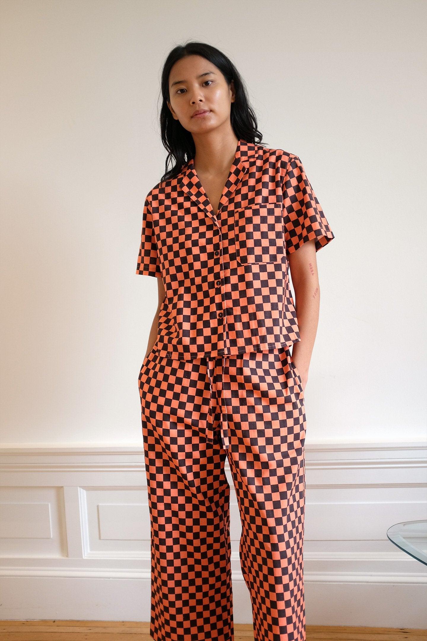 Long Lounge Set - Berry Check Product Image