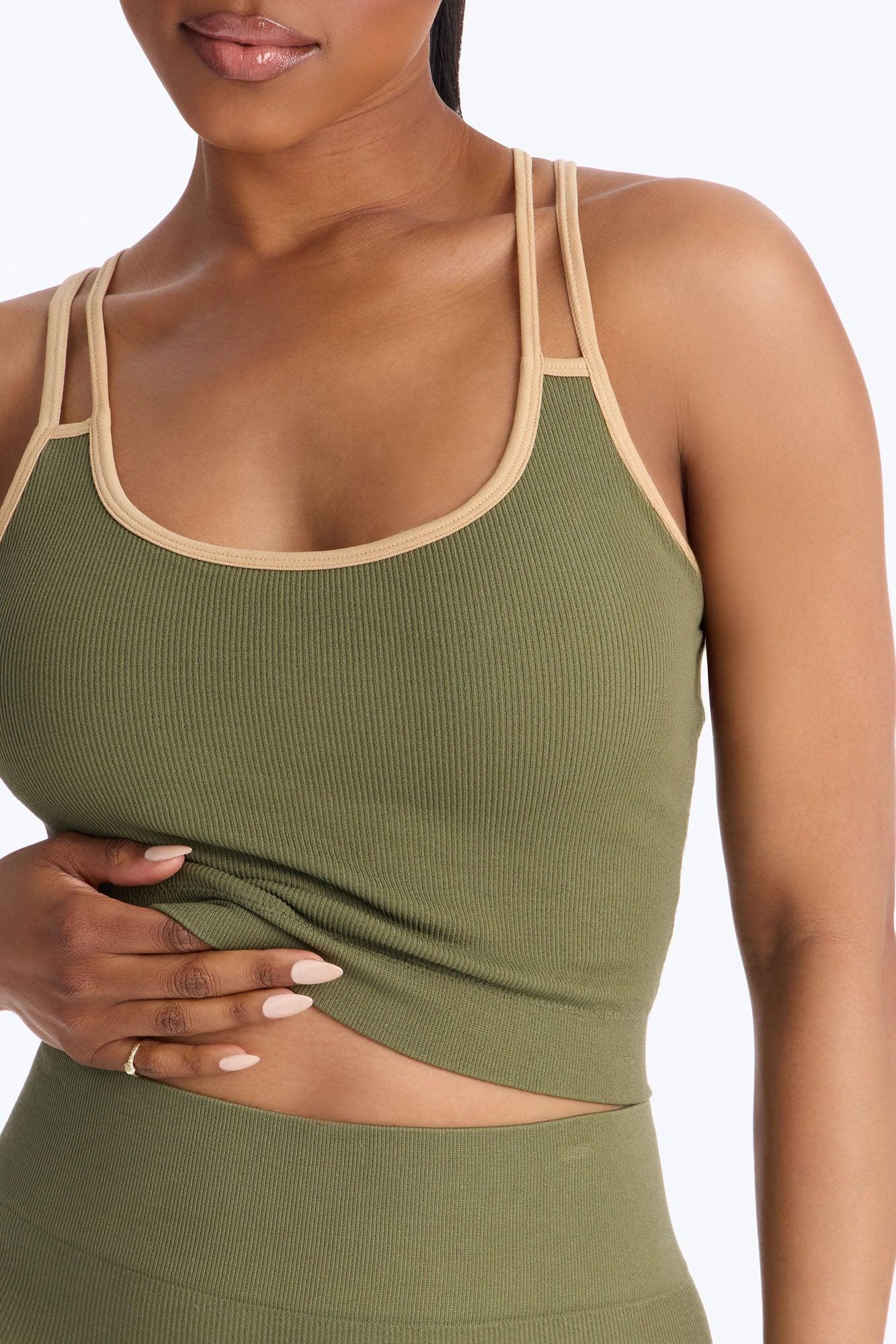 High Impact Seamless Legging Set - Olive Female Product Image