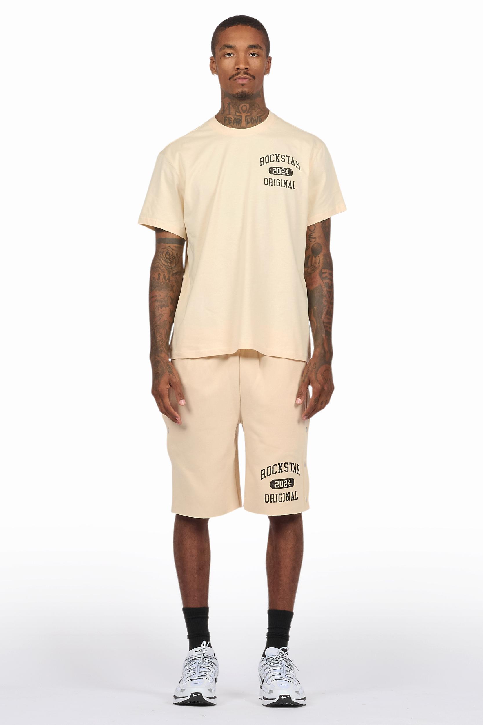 Lex Beige T-Shirt/Short Set Male Product Image