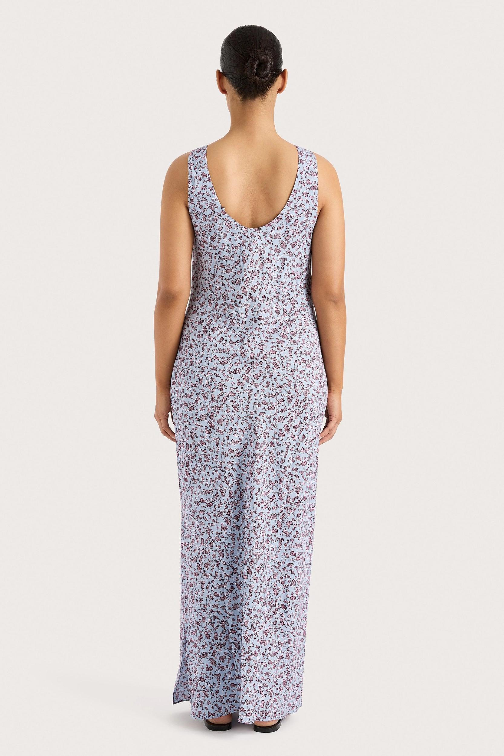 Olivia Maxi Dress Amaryllis Floral Blue - Final Sale Product Image