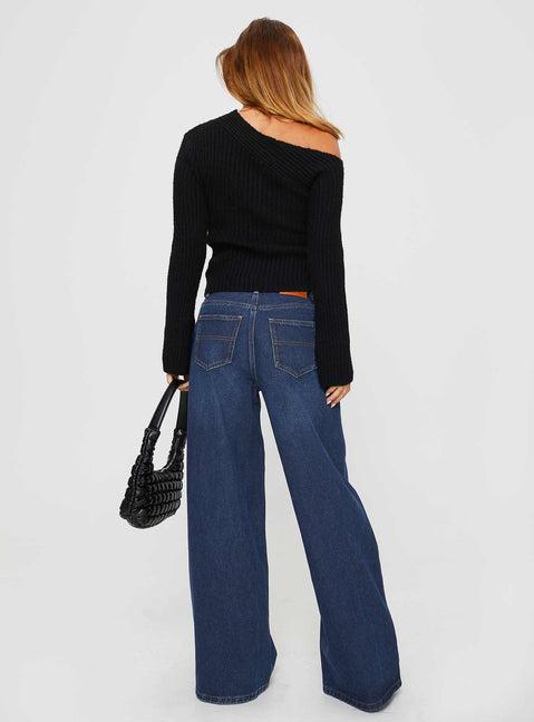 Naylor Mid Rise Wide Leg Jeans Mid Blue Denim Product Image