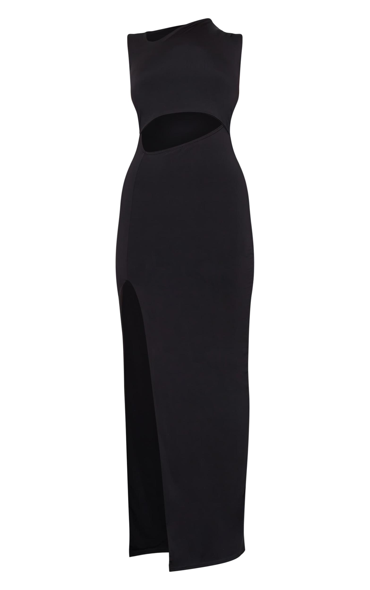Black Soft Touch Cut Out Maxi Dress Product Image