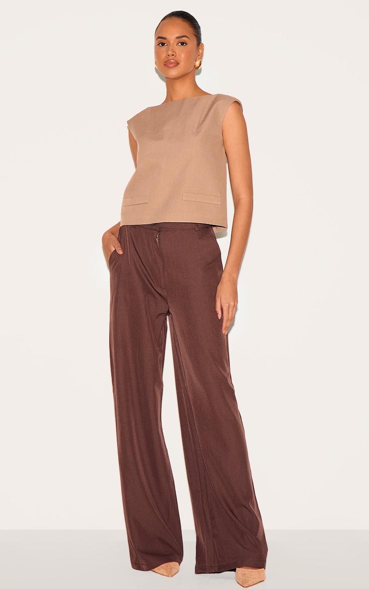 Mushroom Boxy Woven Long Top Product Image