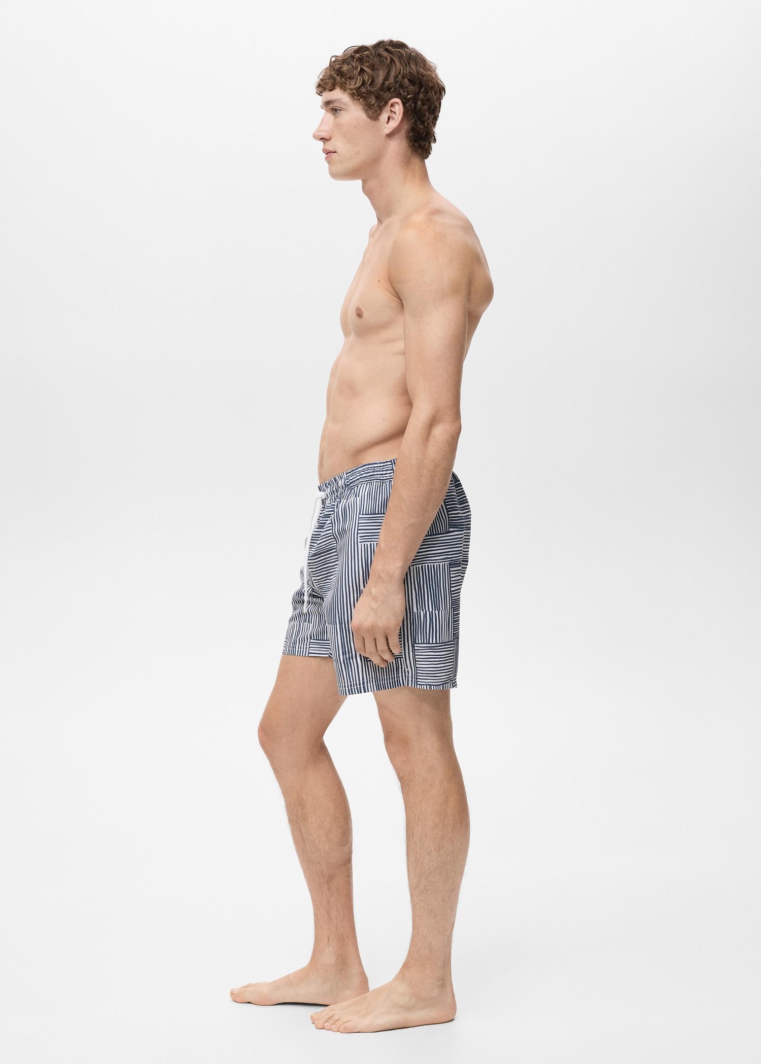 Multi-striped swimsuit - Men | MANGO USA Product Image