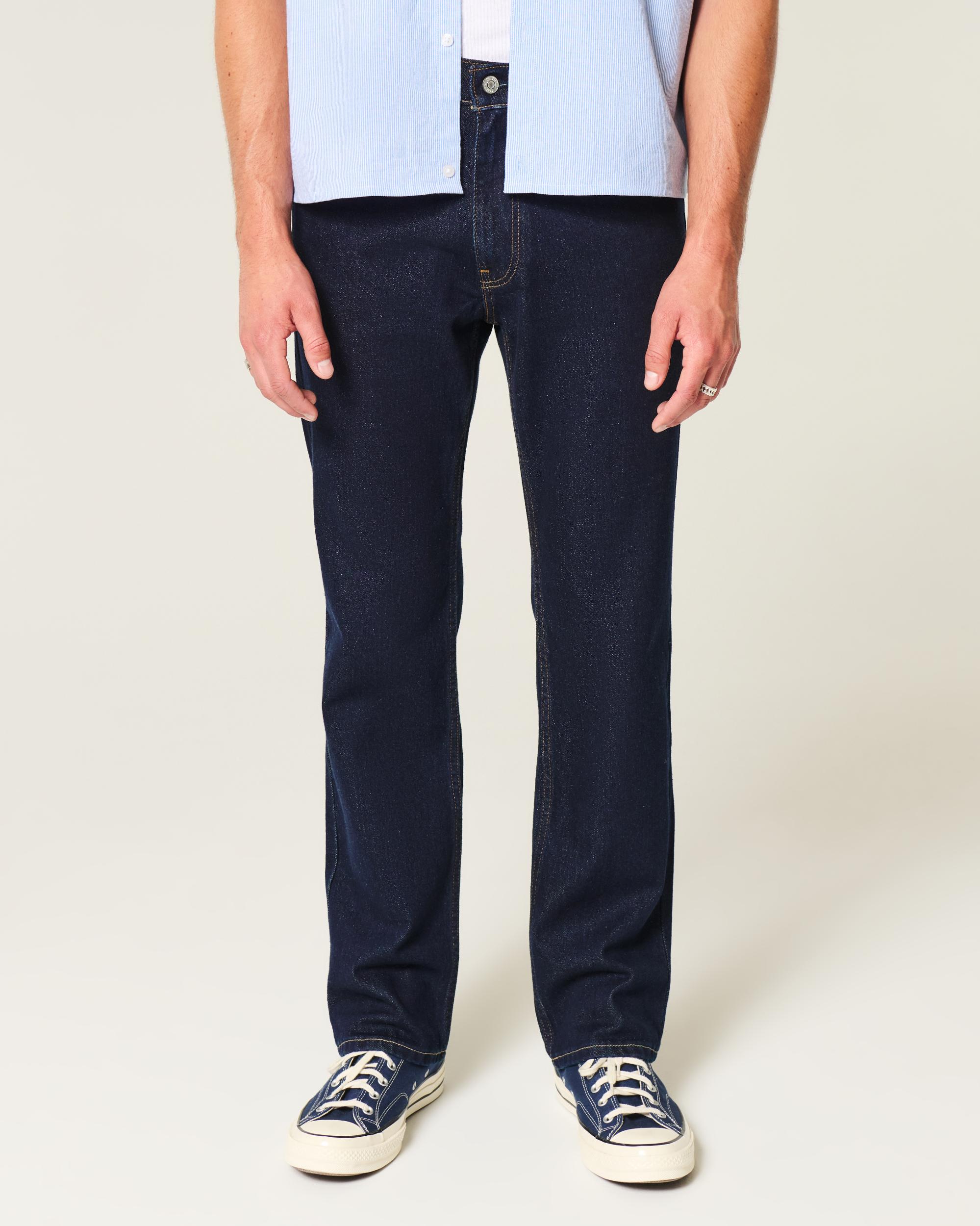 Dark Wash Straight Jeans Product Image