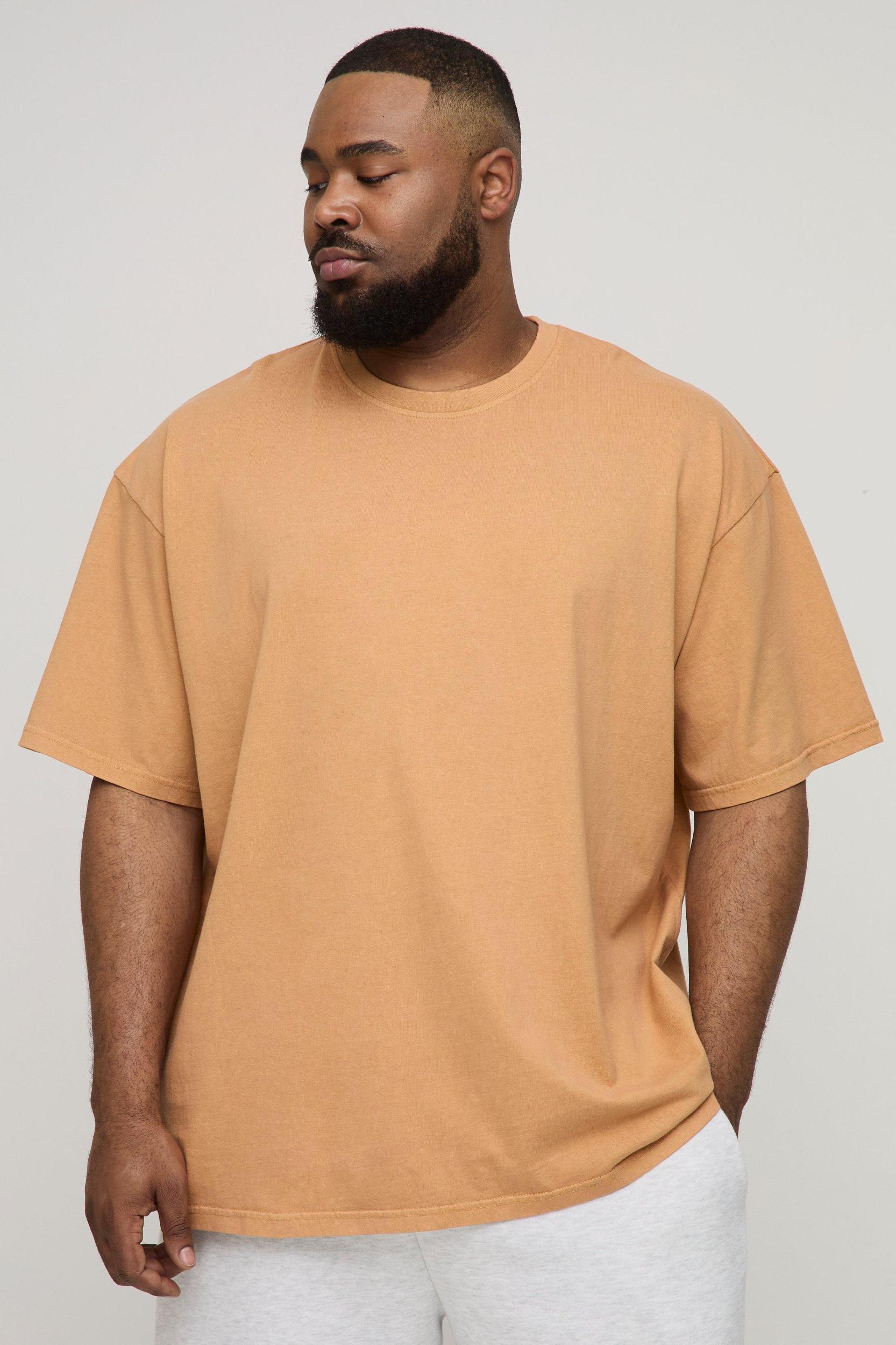 Plus Oversized Acid Wash T-Shirt | boohooMAN USA Product Image