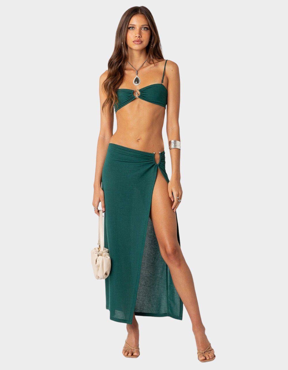 EDIKTED Nyssa Wrap Midi Skirt - GREEN Product Image
