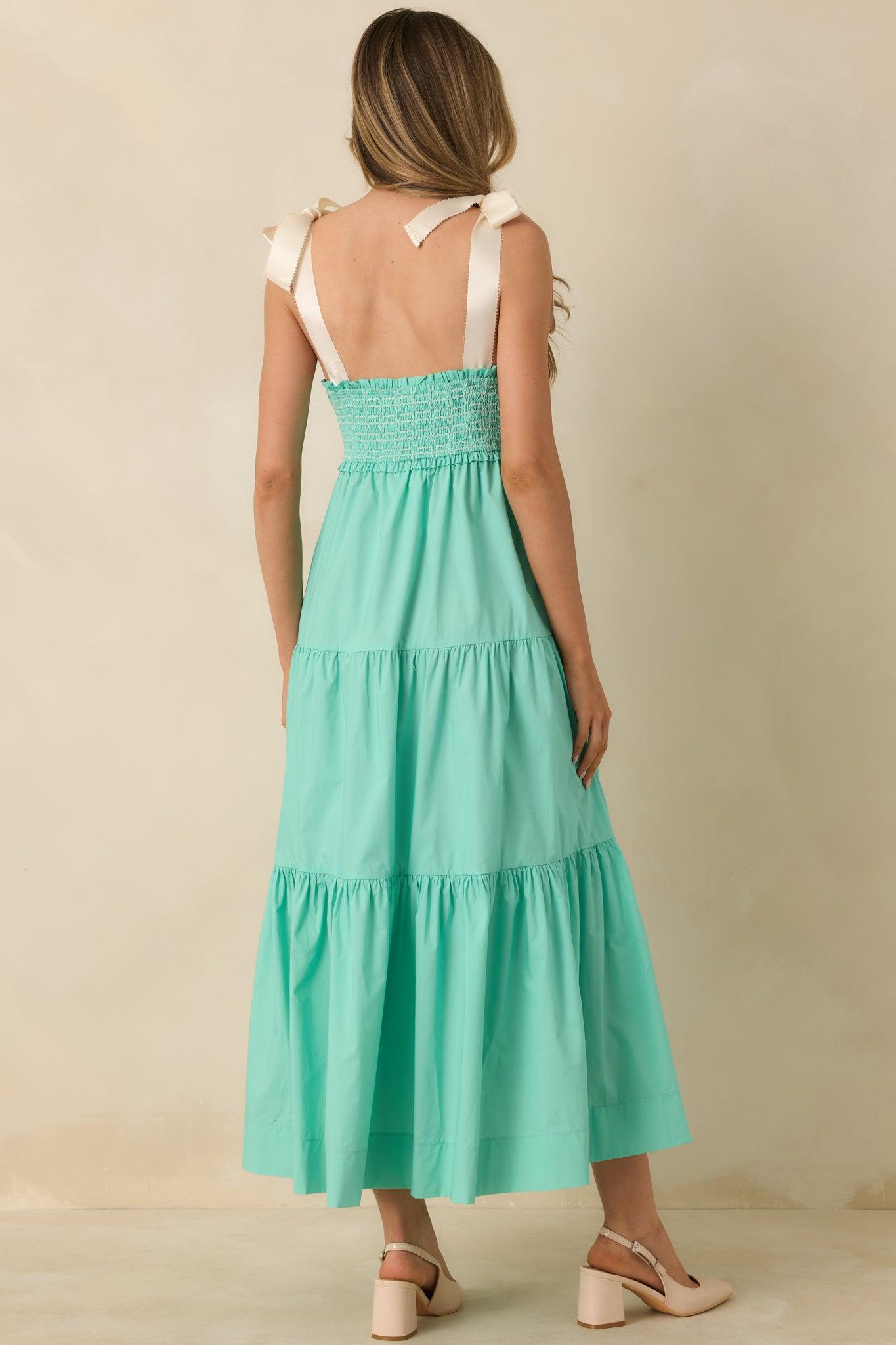 The Felicity Mint Green Cotton Midi Dress L / Mint Product Image