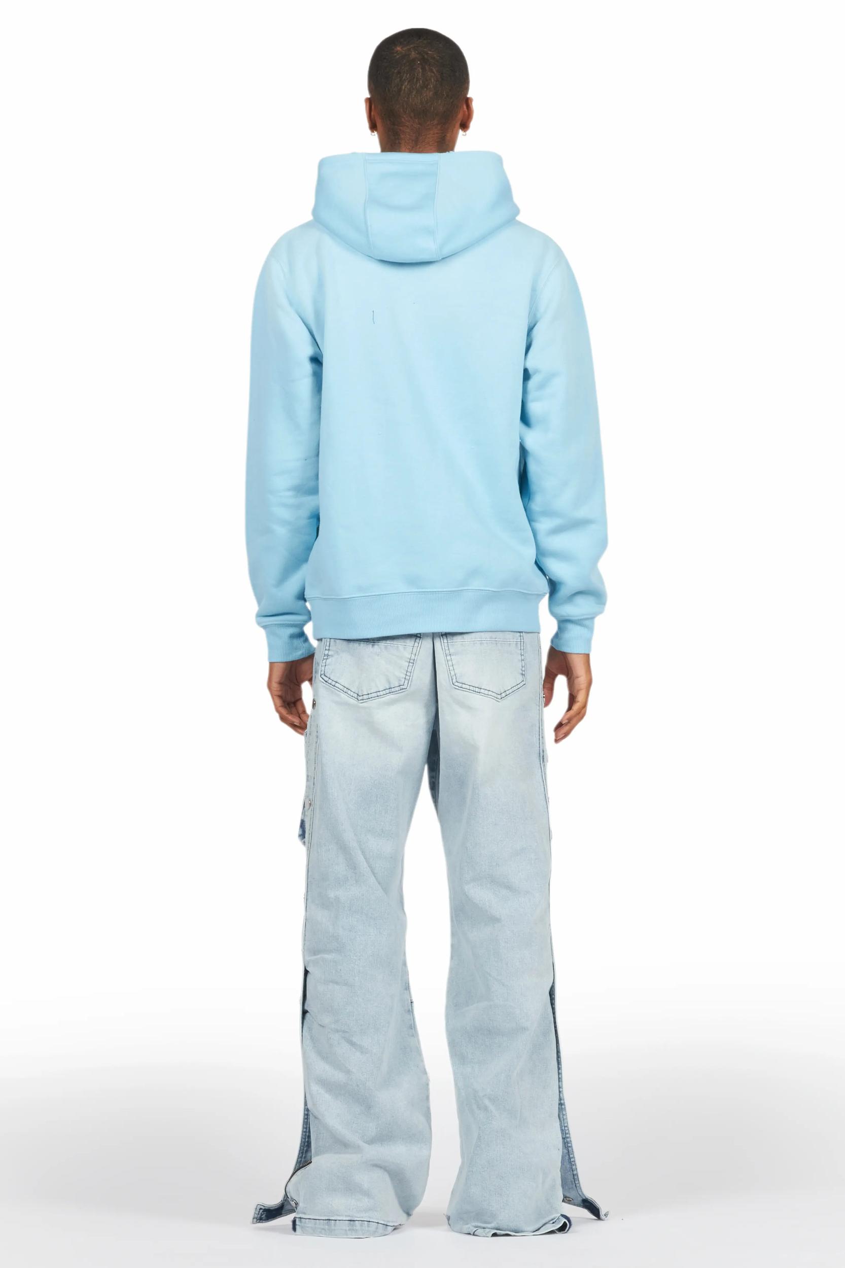 Yuri Blue Stacked Cargo Flare Jean Male Product Image