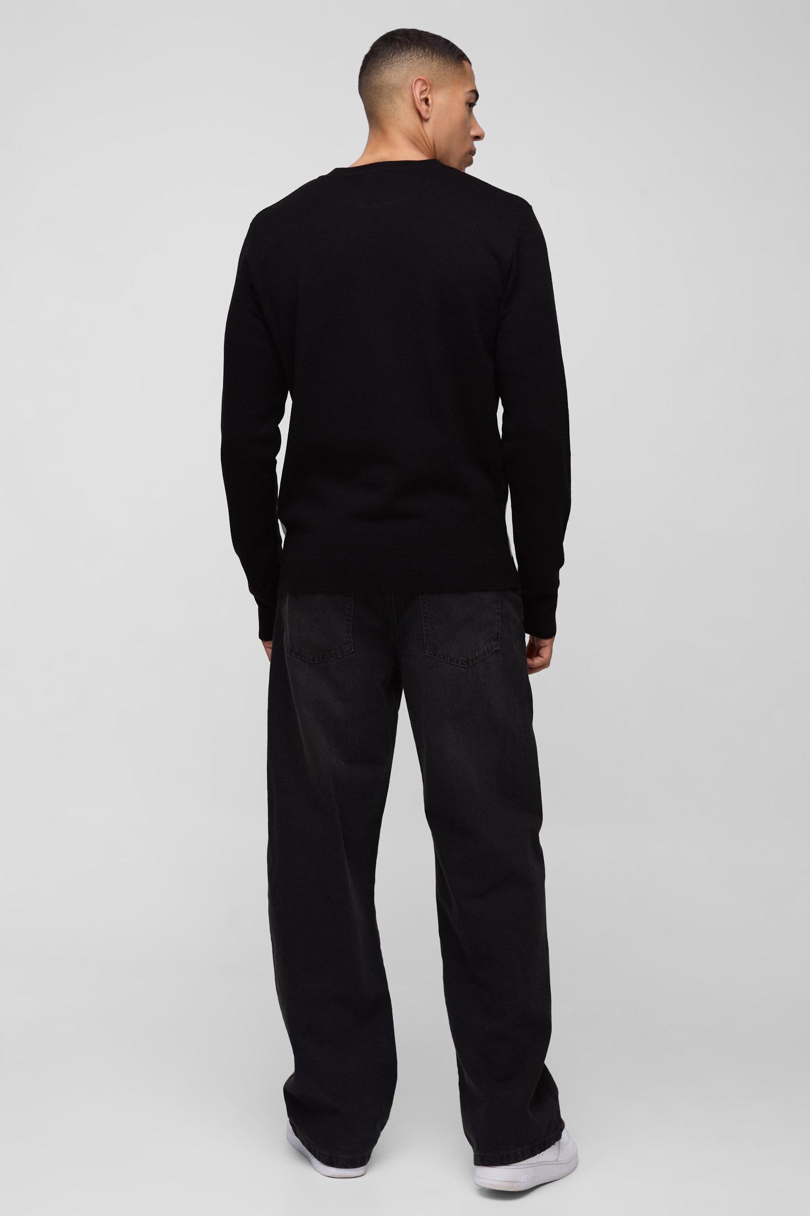 Regular Fit Fam Christmas Sweater | boohooMAN USA Product Image