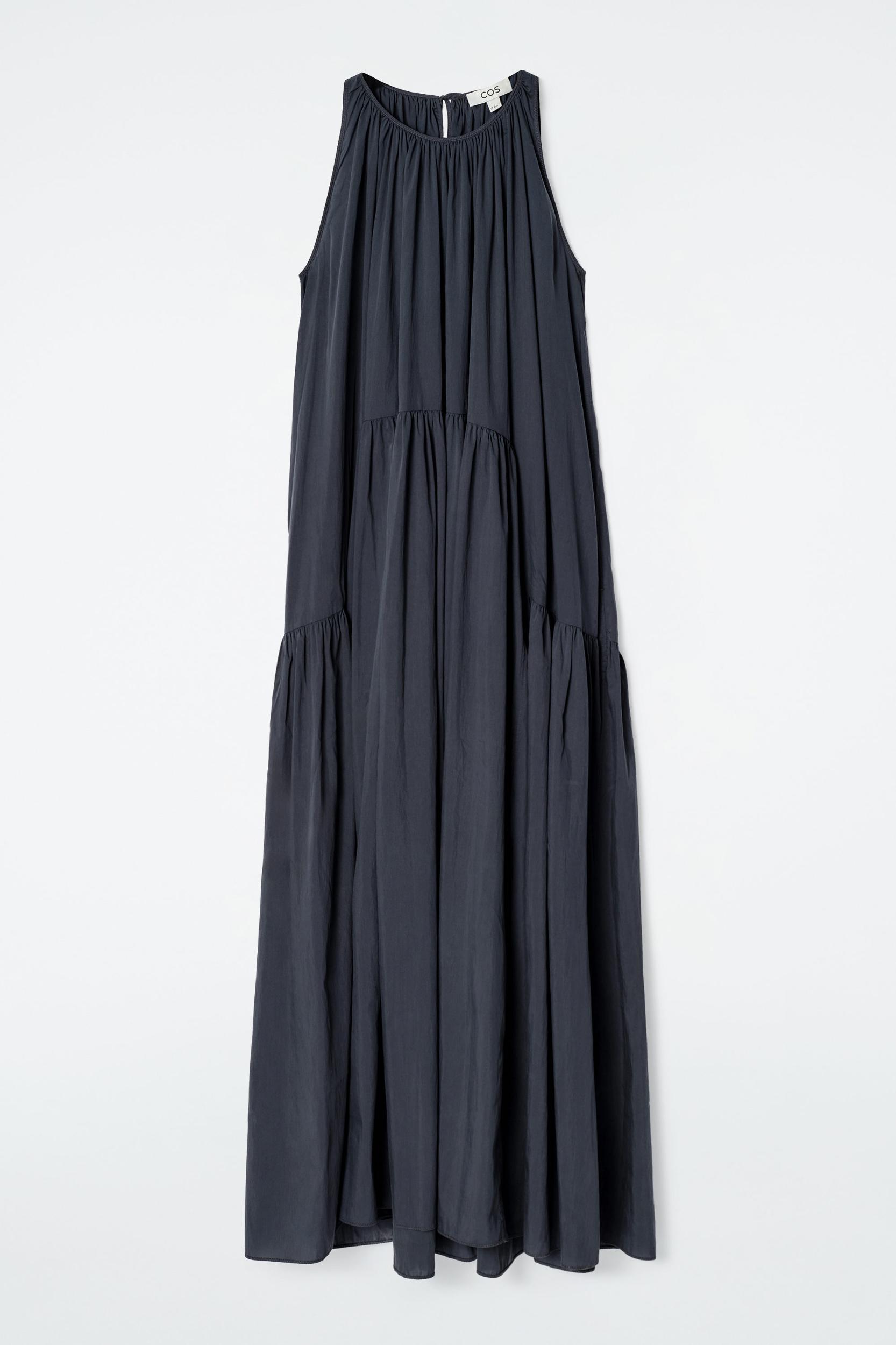 GATHERED HALTERNECK MAXI DRESS Product Image