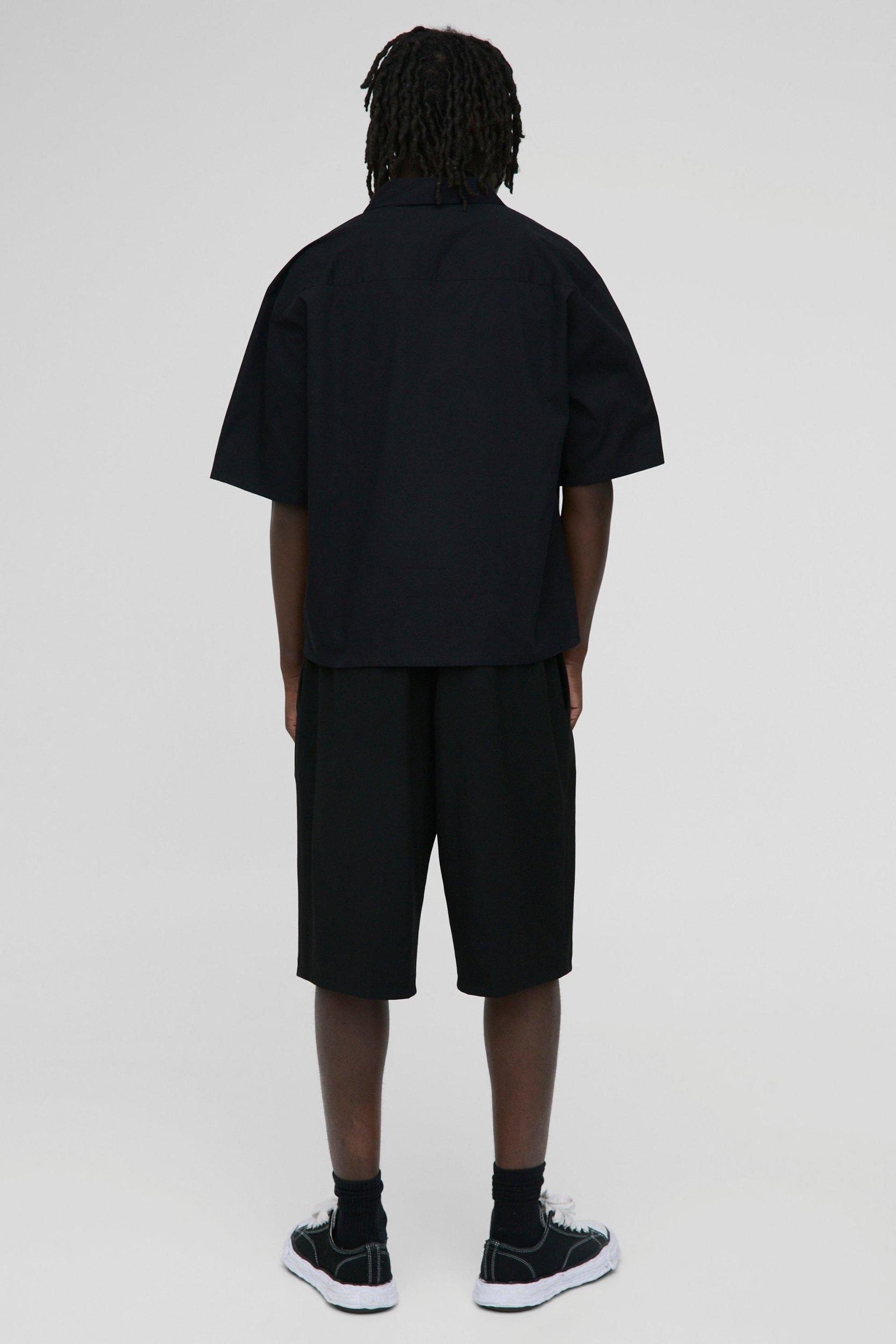 Oversized BM Peached Cotton Revere Shirt | boohooMAN USA Product Image