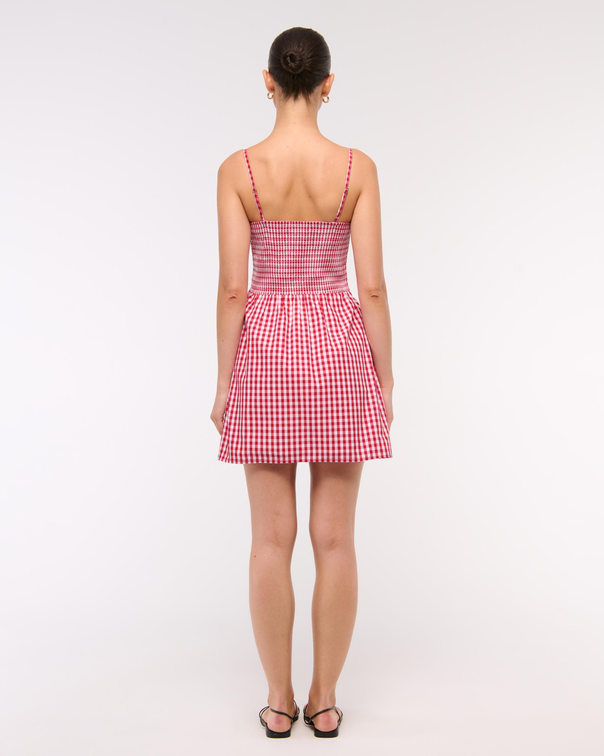Dipped-Waist Smocked Mini Dress Product Image