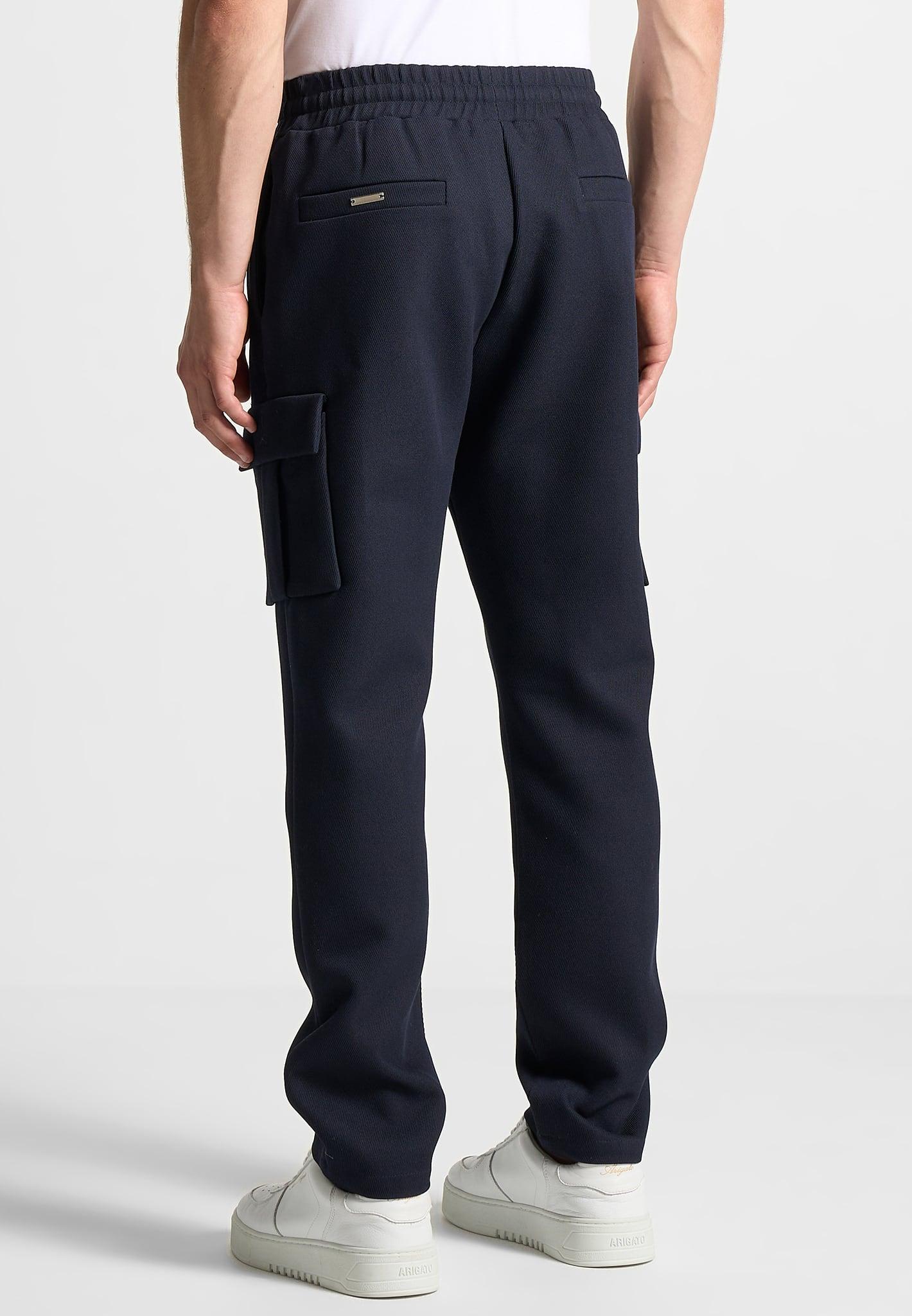 Twill Cargo Regular Fit Pants - Navy Male Product Image