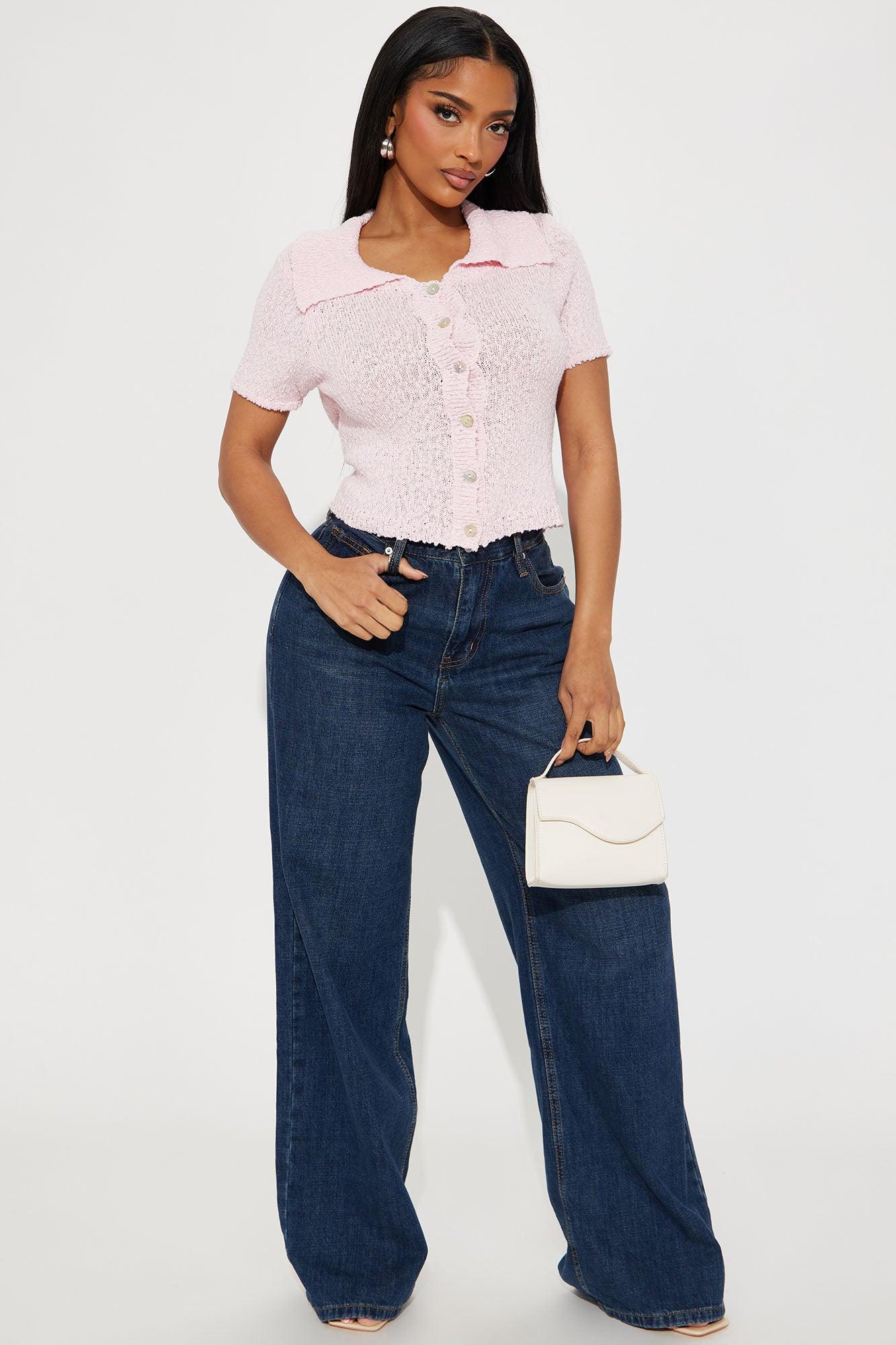 Pebble Beach Sweater Top - Pink Product Image