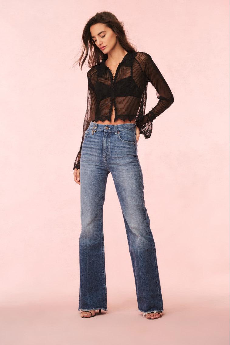 Koto Sheer Lace-Trimmed Top Product Image