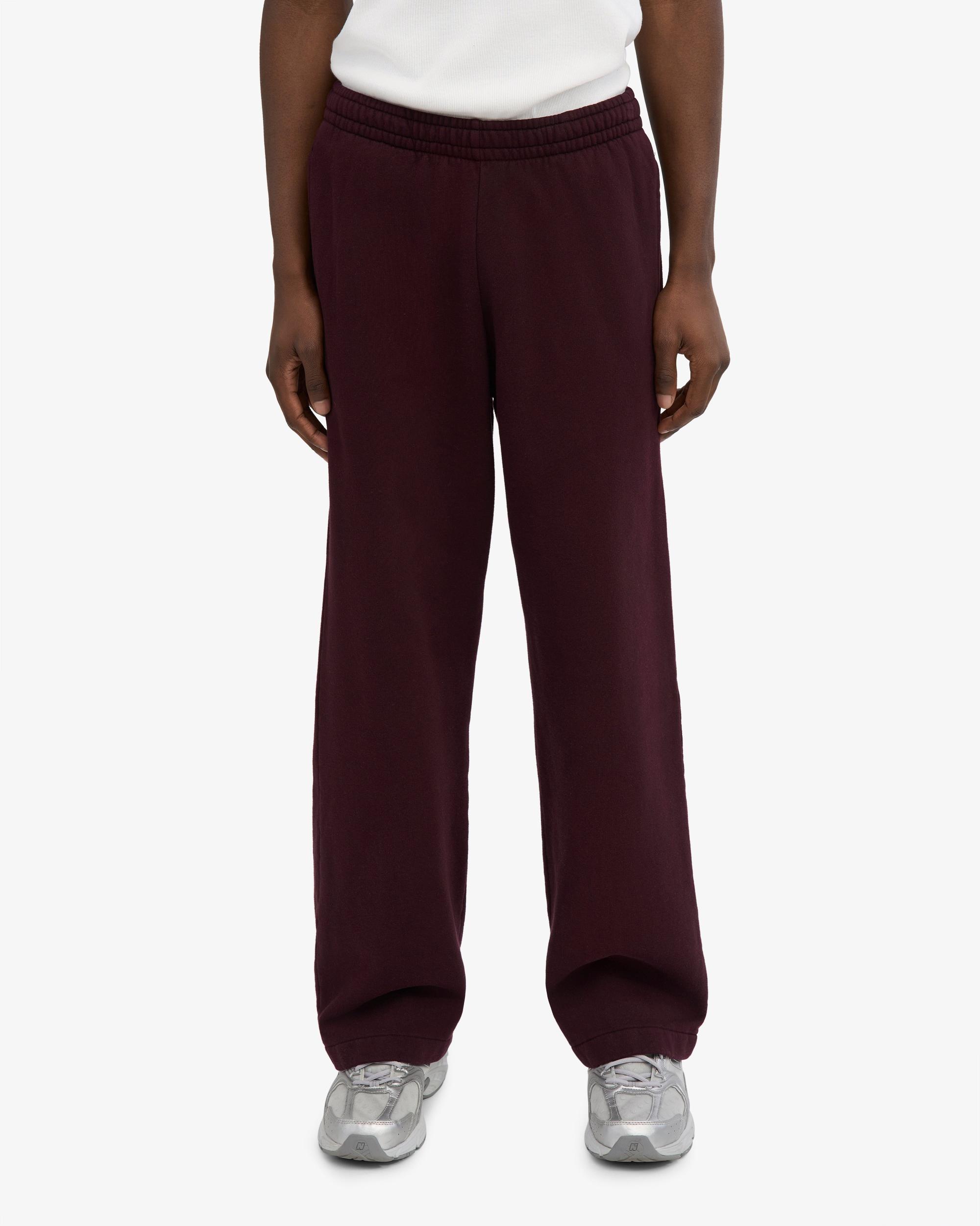Organic Straight Leg Sweatpants - Oxblood Red Product Image