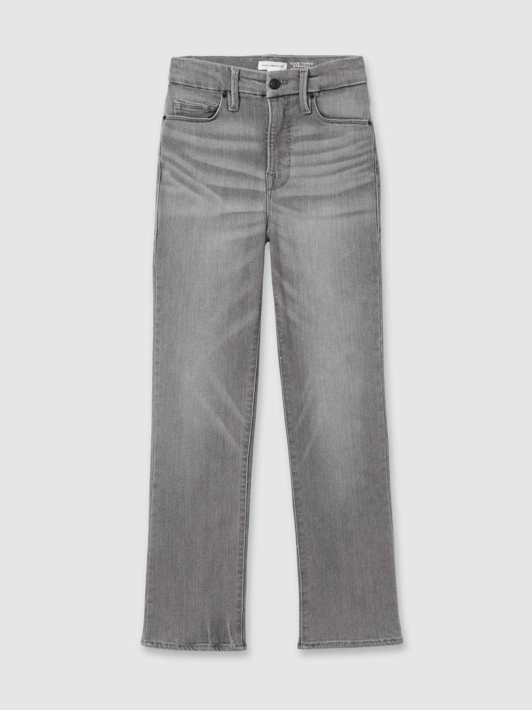 Good American Straight-Leg Jeans in Washed Grey Product Image