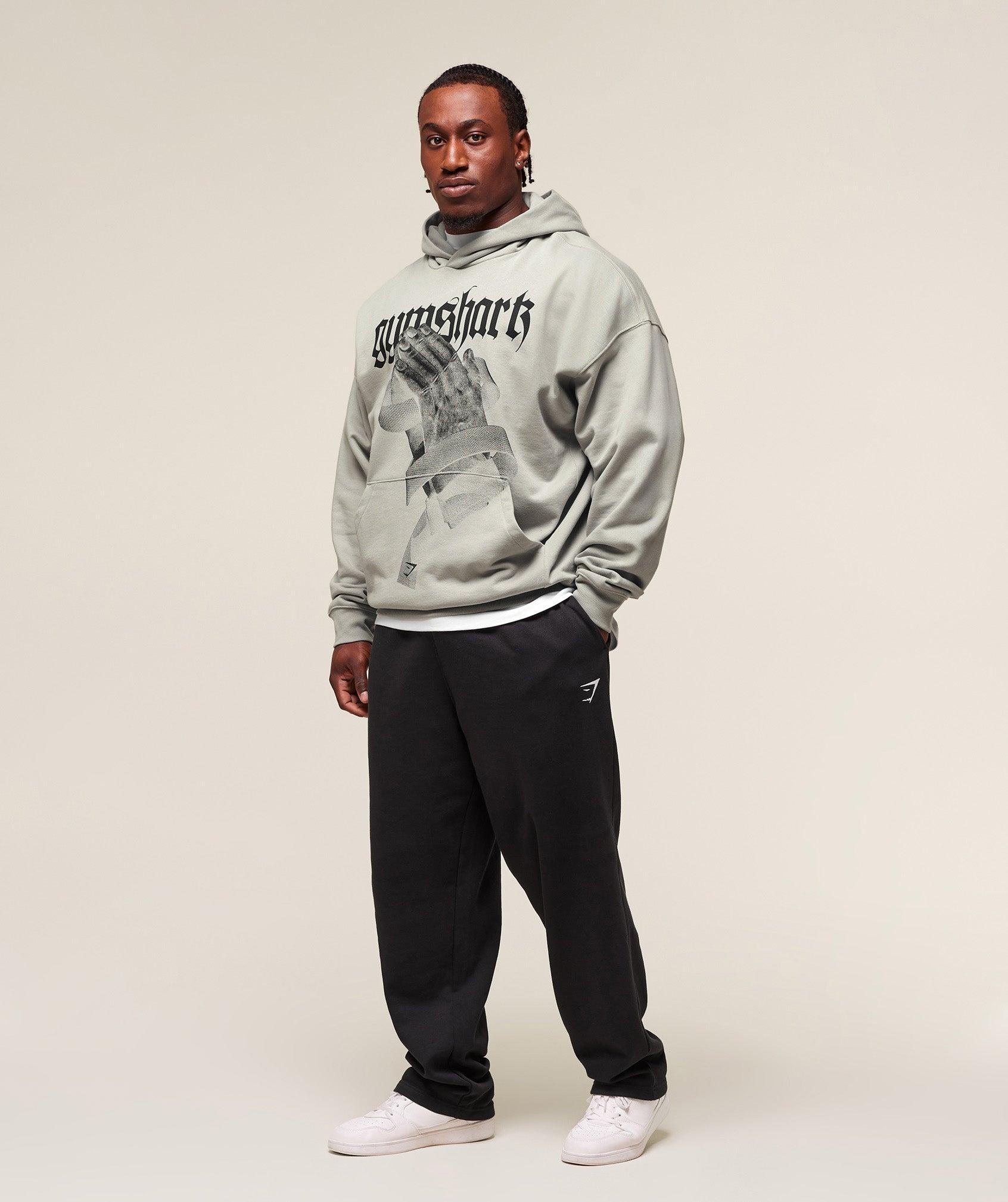 Gymshark Prayer Hands Hoodie - Stone Grey Male Product Image