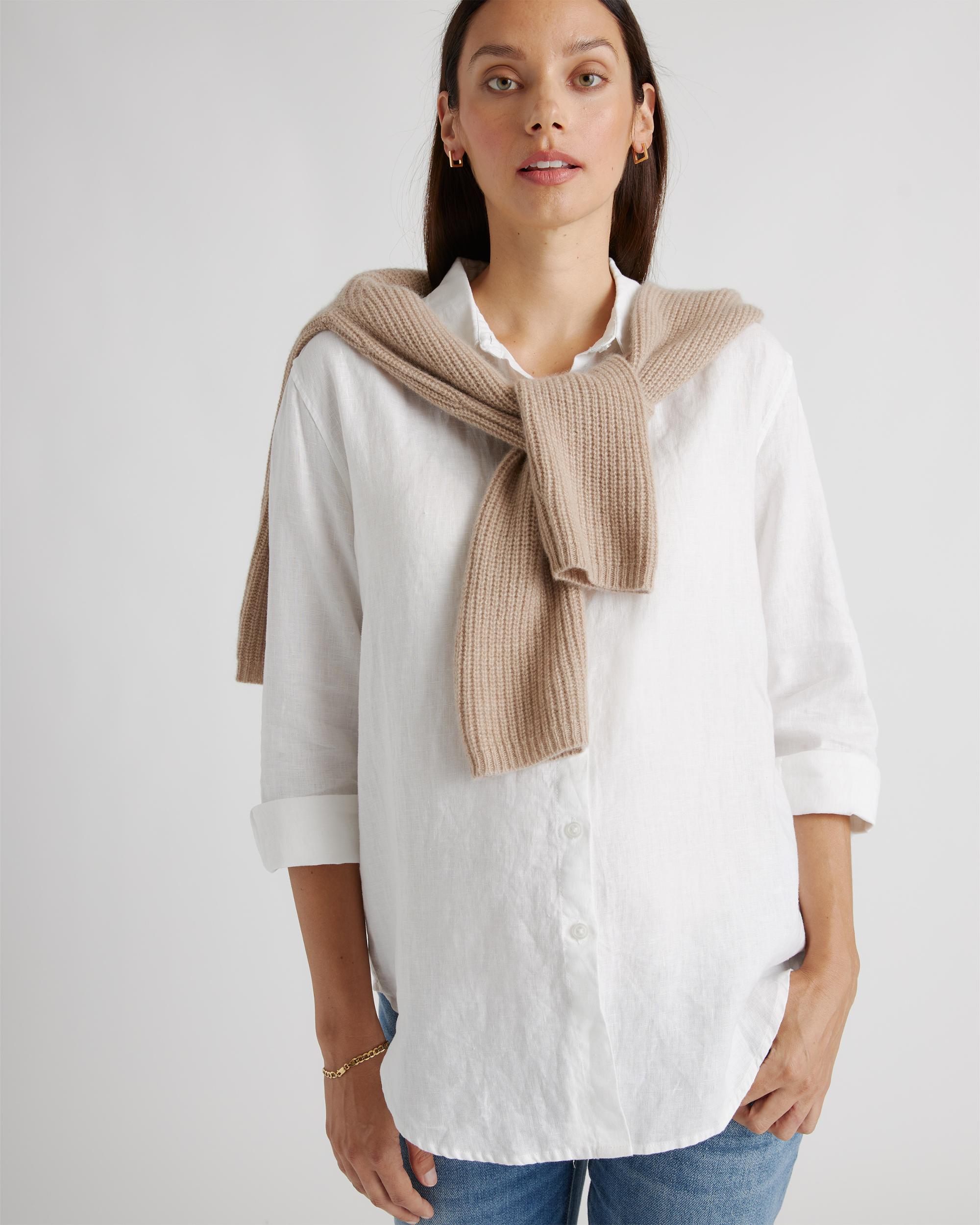 Quince | Women's 100% European Linen Maternity Long Sleeve Shirt Size XS Product Image