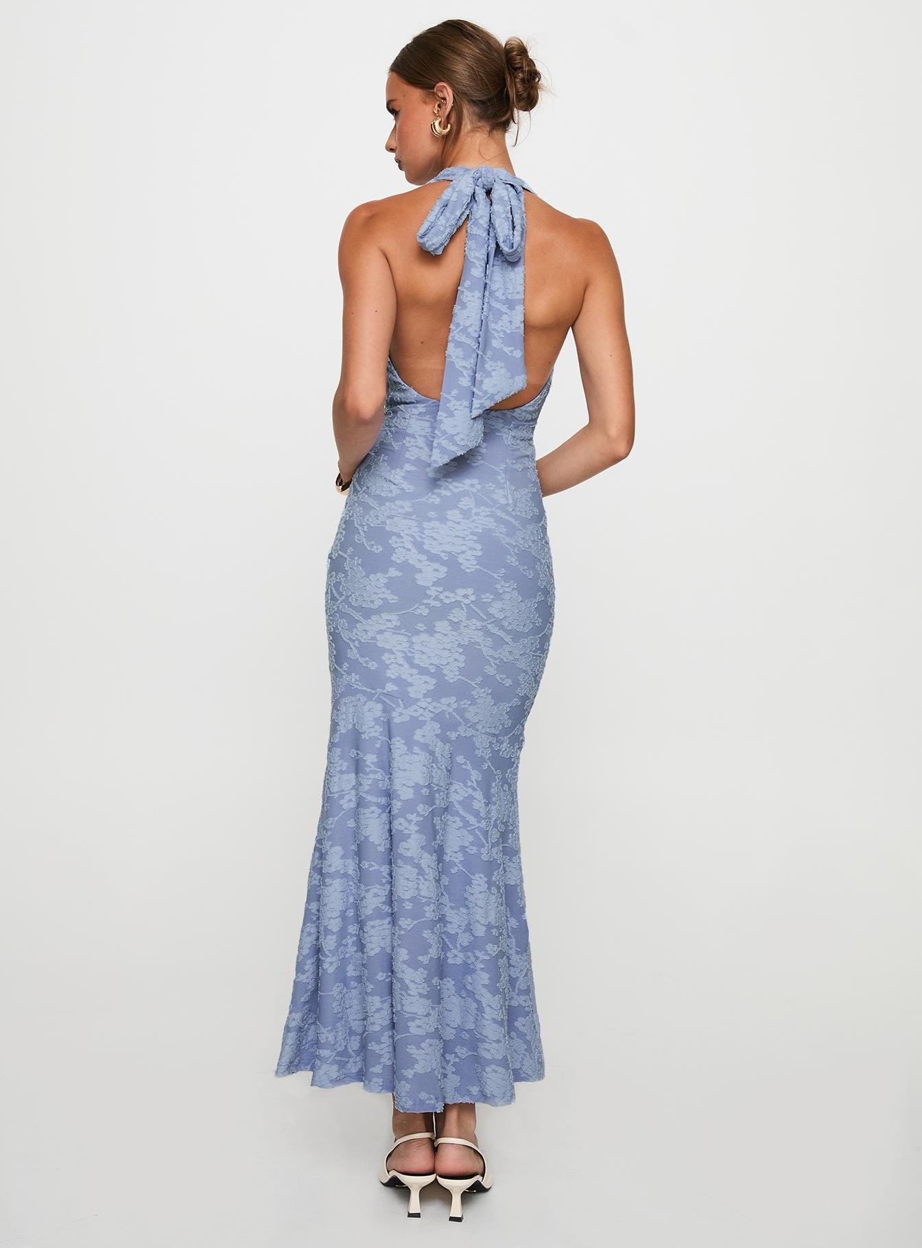 Aymie Halter Maxi Dress Blue Product Image