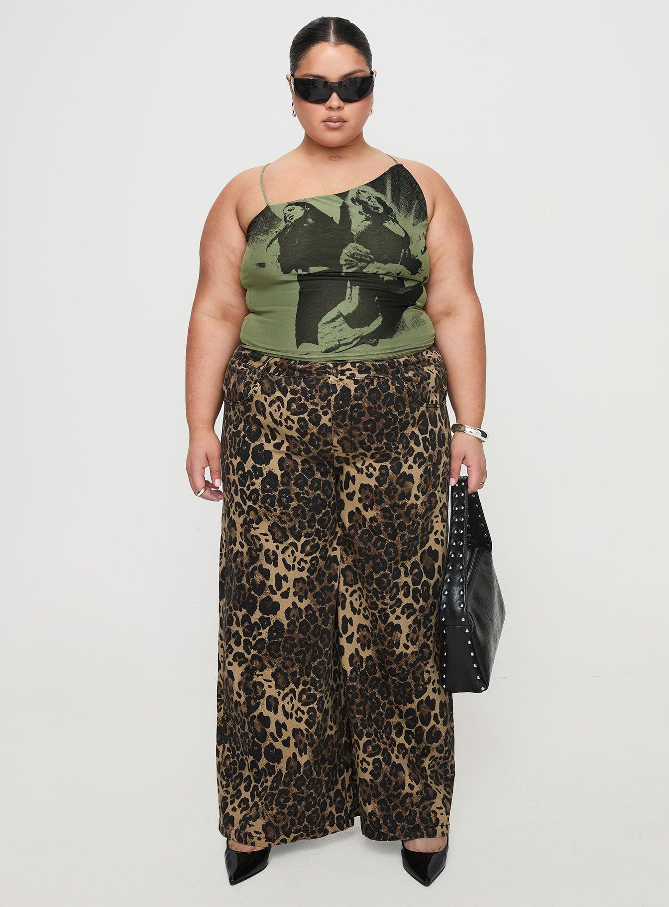 Pantar Low Rise Pants Leopard Curve Product Image