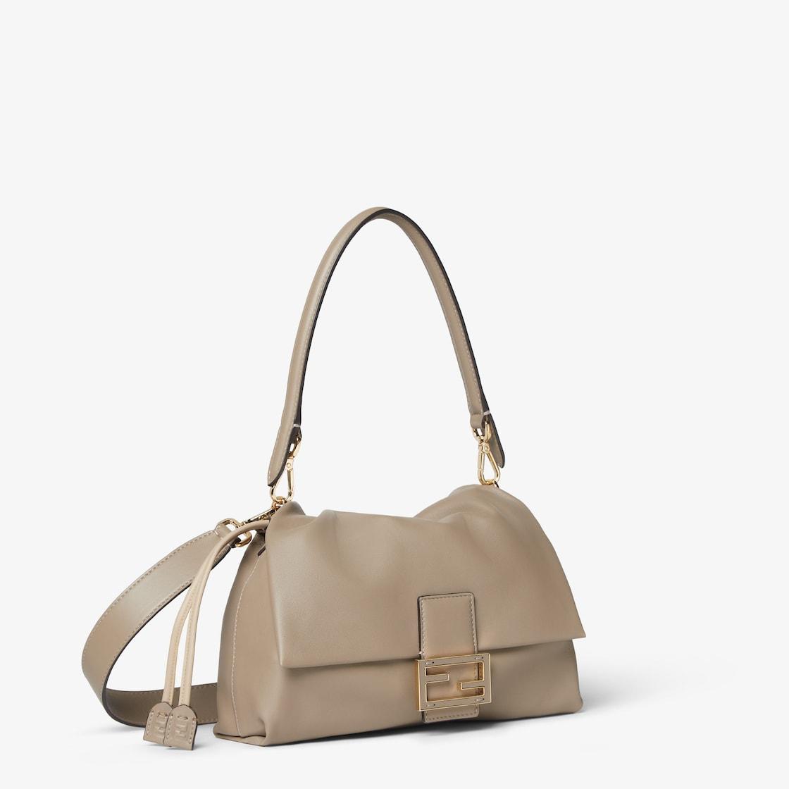 Mamma Baguette MediumDove gray nappa leather bag Product Image