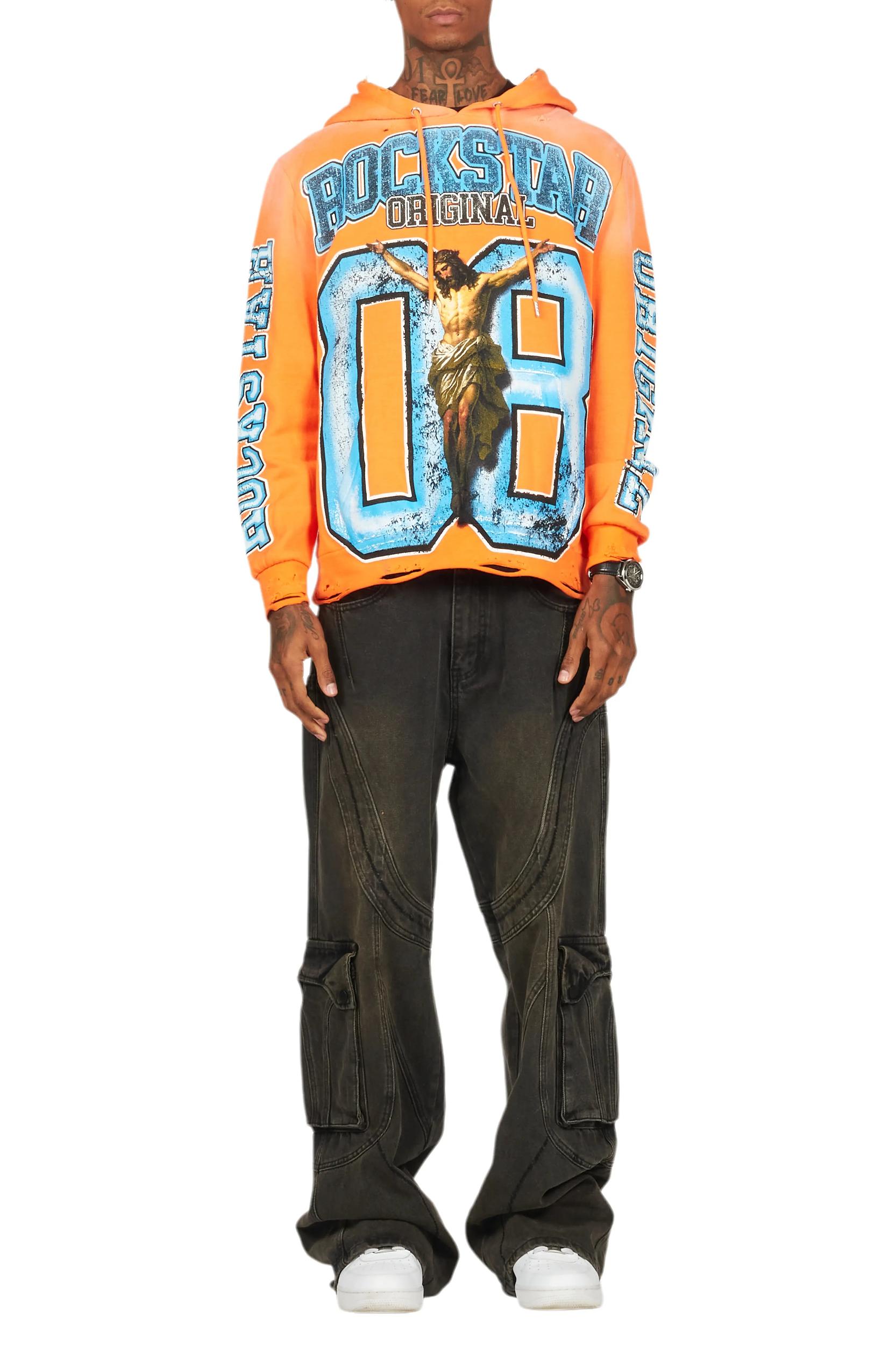 Fields Orange Graphic Hoodie Male Product Image