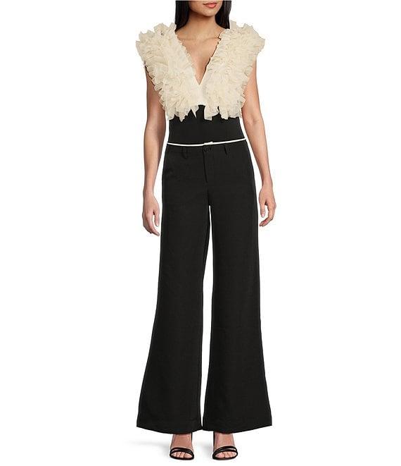 Evolutionary Mid Rise Banded Wide Leg Pants Product Image