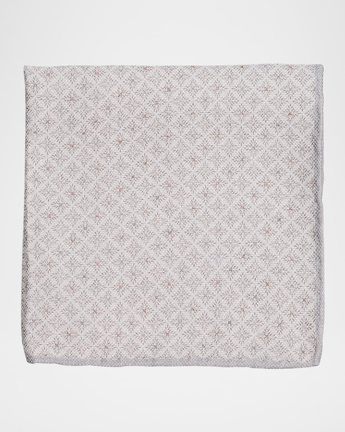 Men's Silk Geometric Pocket Square Product Image