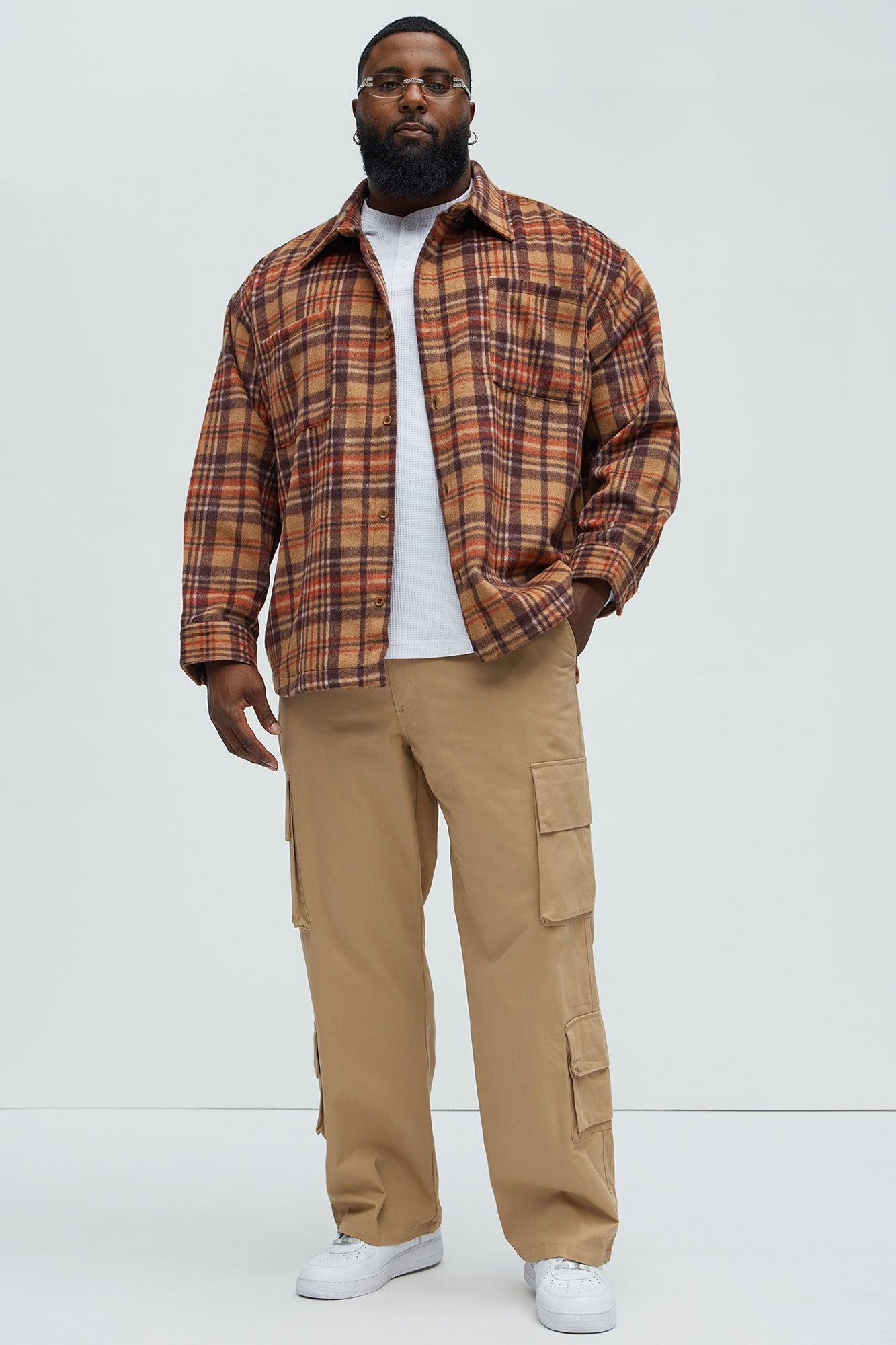 Loose Screw Baggy Cargo Pants - Khaki Product Image