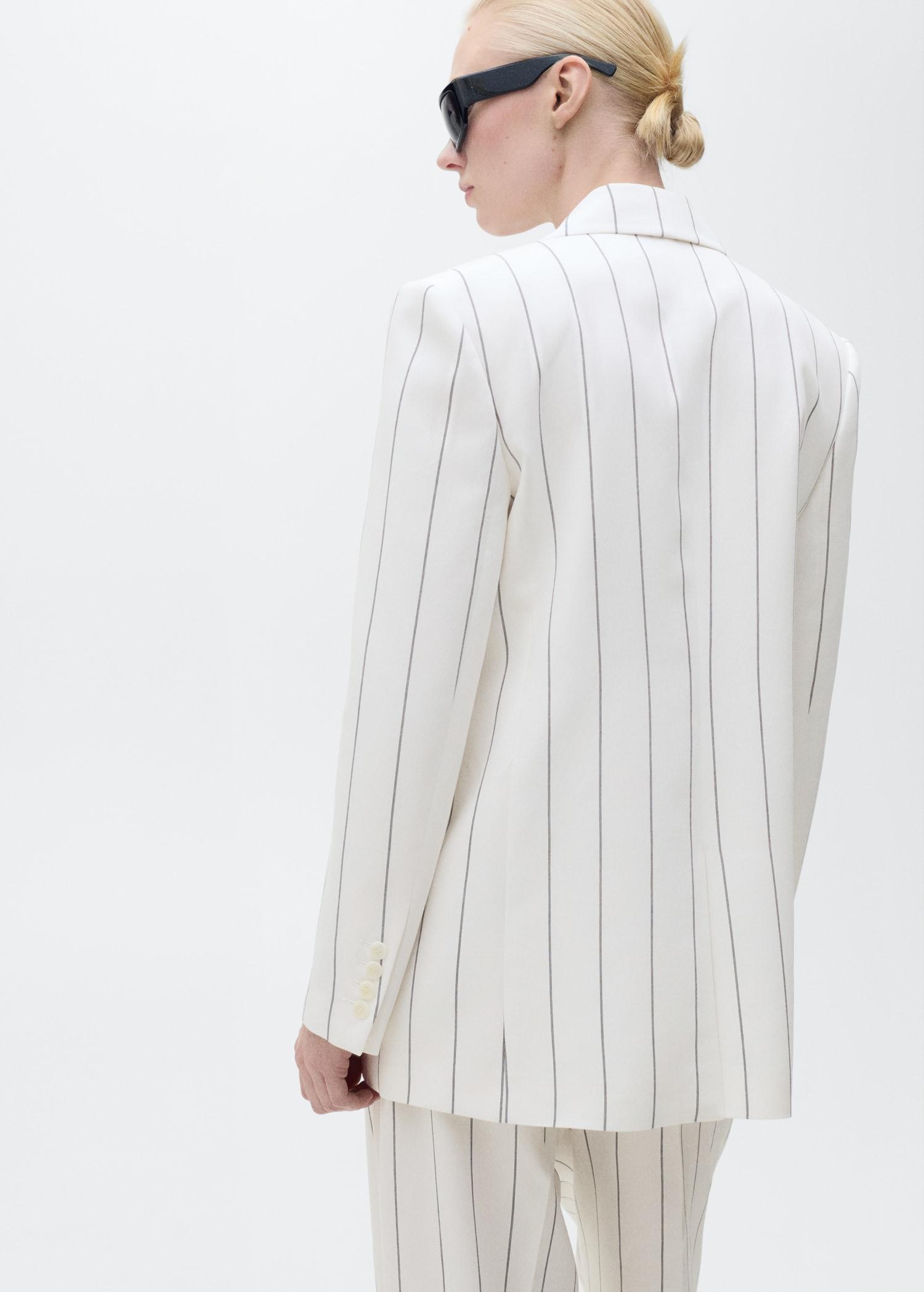 Pinstripe suit jacket - Women | MANGO USA Product Image