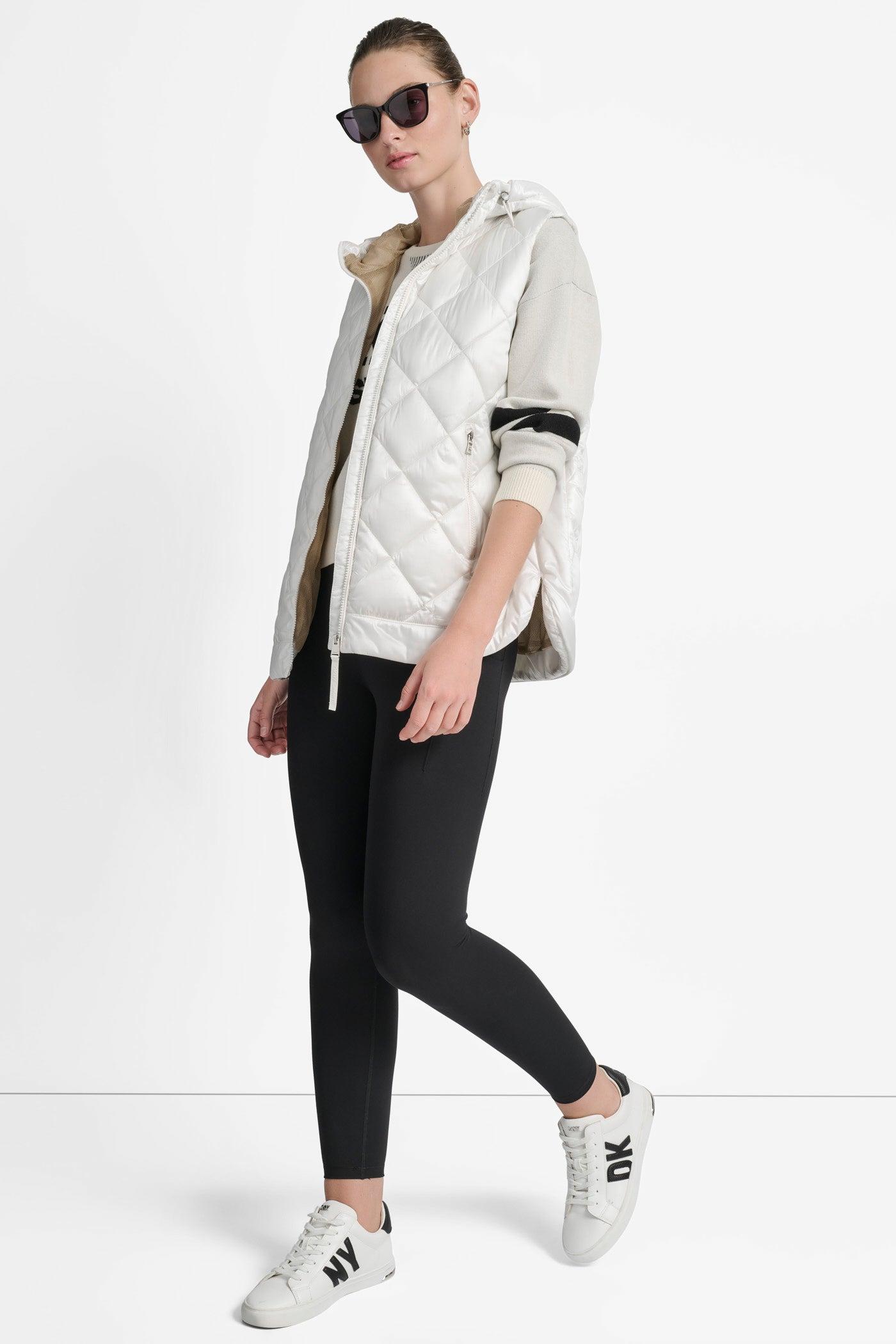 QUILTED HOODED VEST Product Image