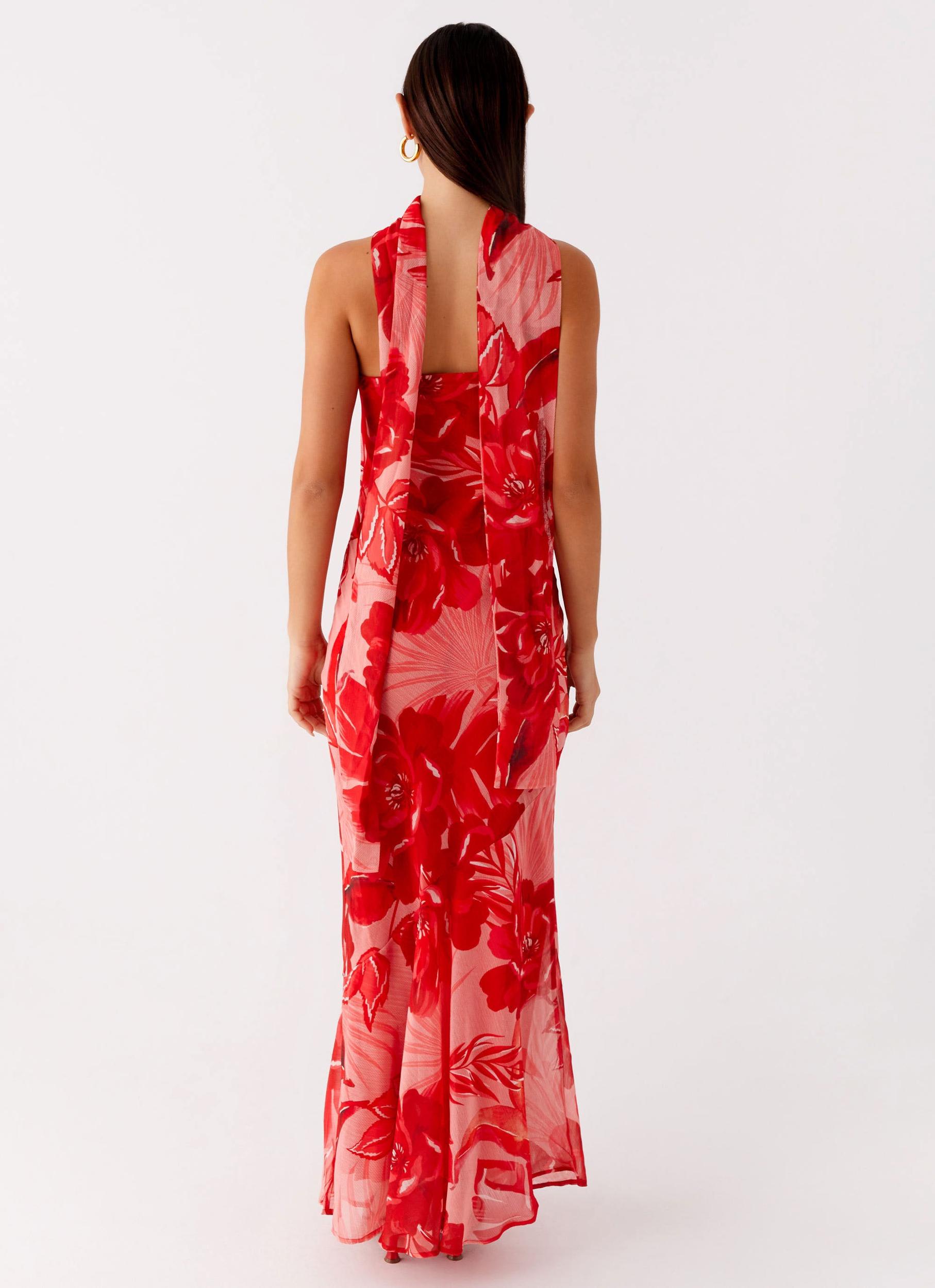 Under The Pagoda Maxi Dress - Sicily Sunsets Print Product Image