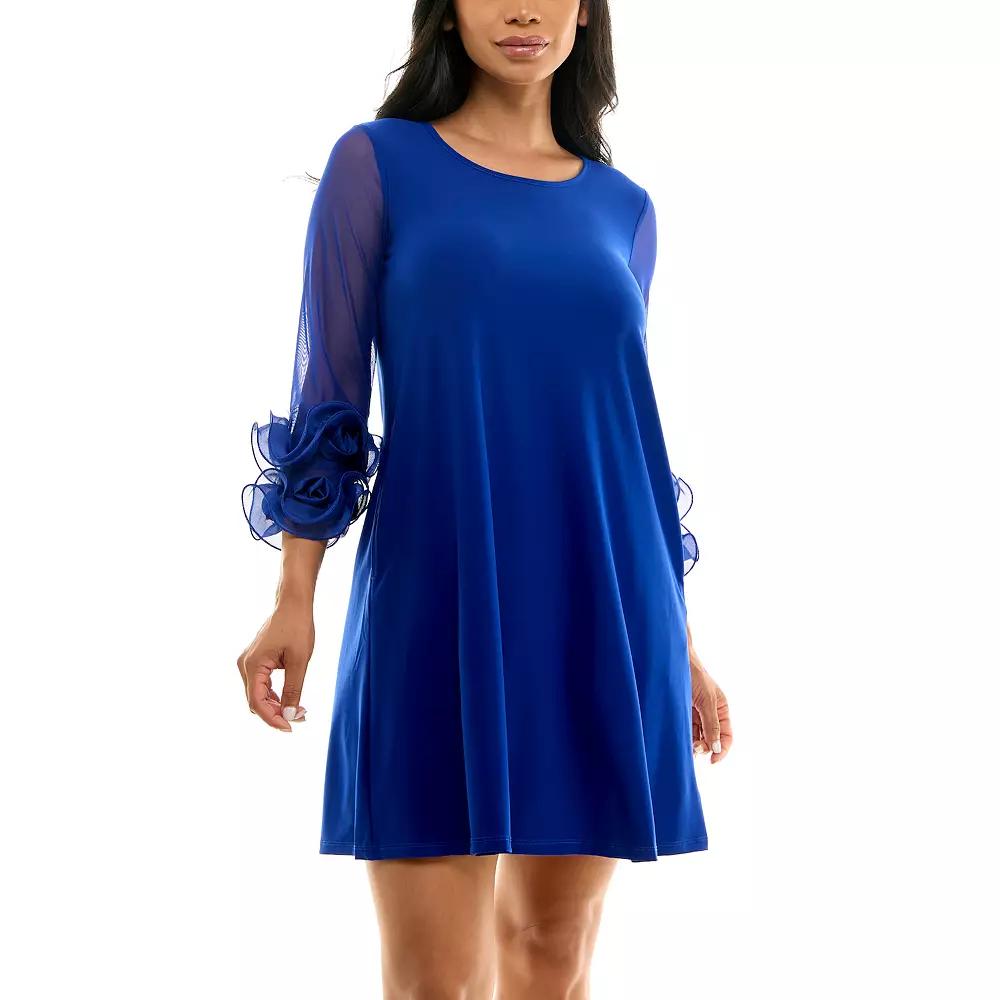 Women's Nina Leonard Ruffle-Sleeve Dress,  Product Image