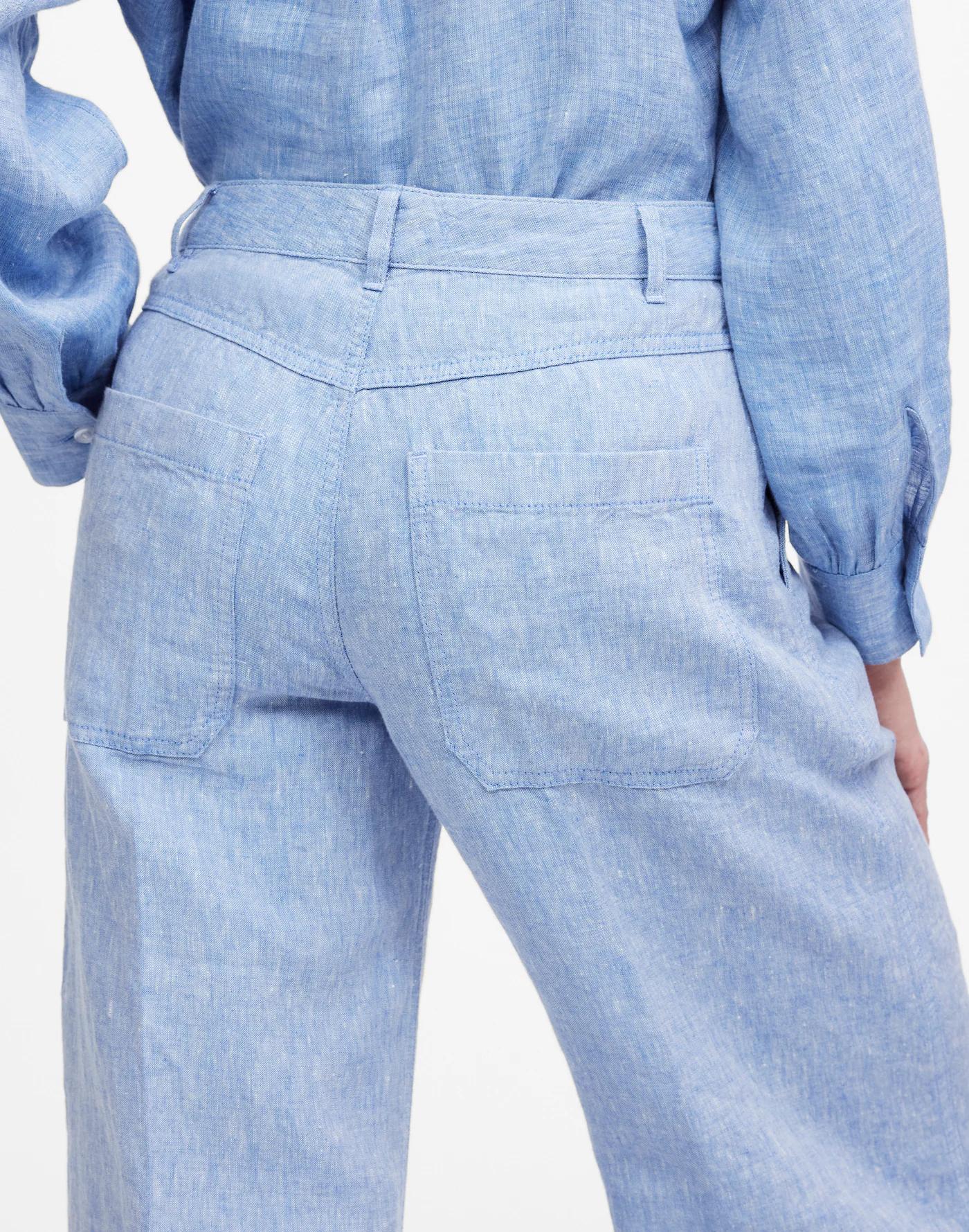 The Zoe Relaxed Wide Pant in 100% Linen Product Image